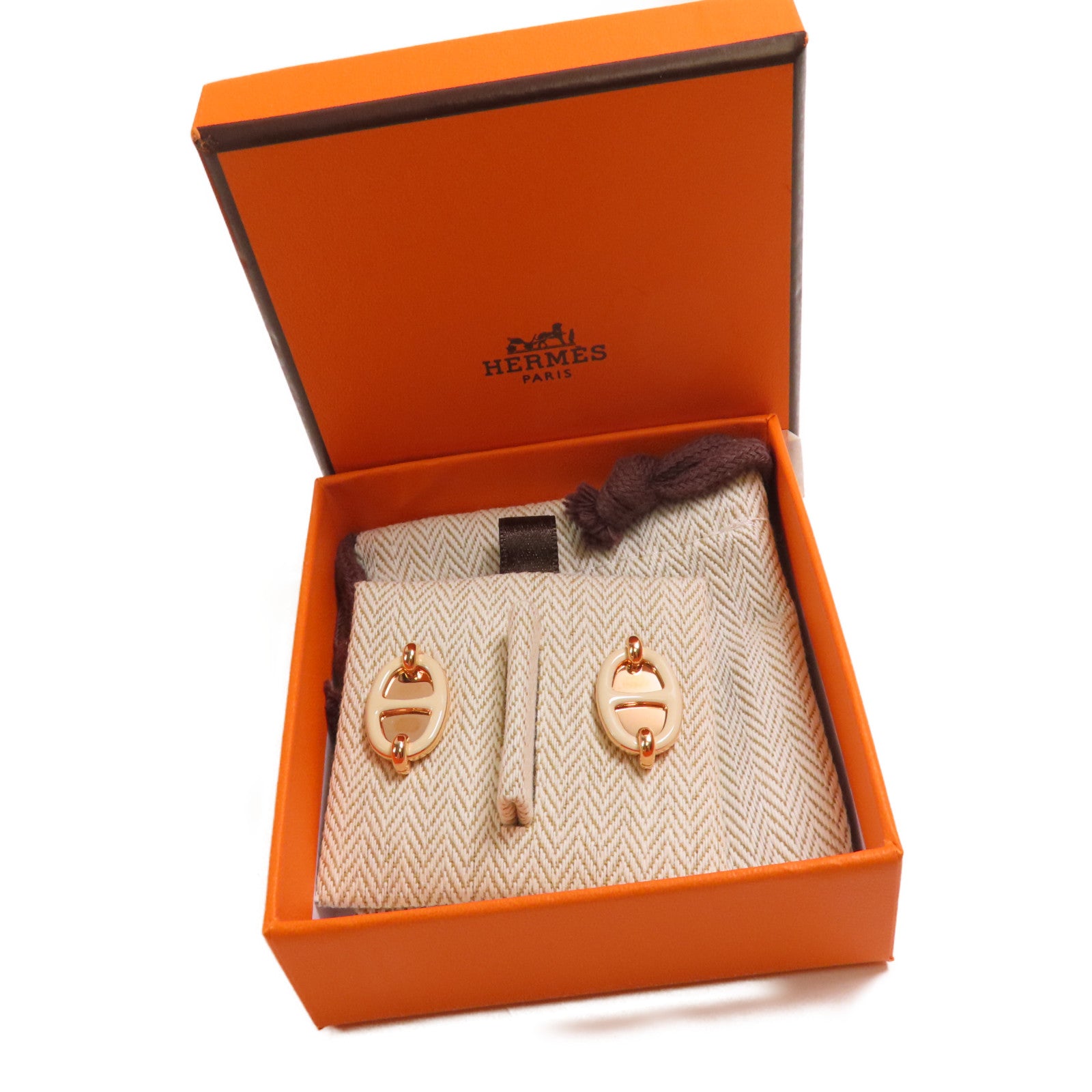 HERMES 【激減優惠】金屬Mini Maillon耳環