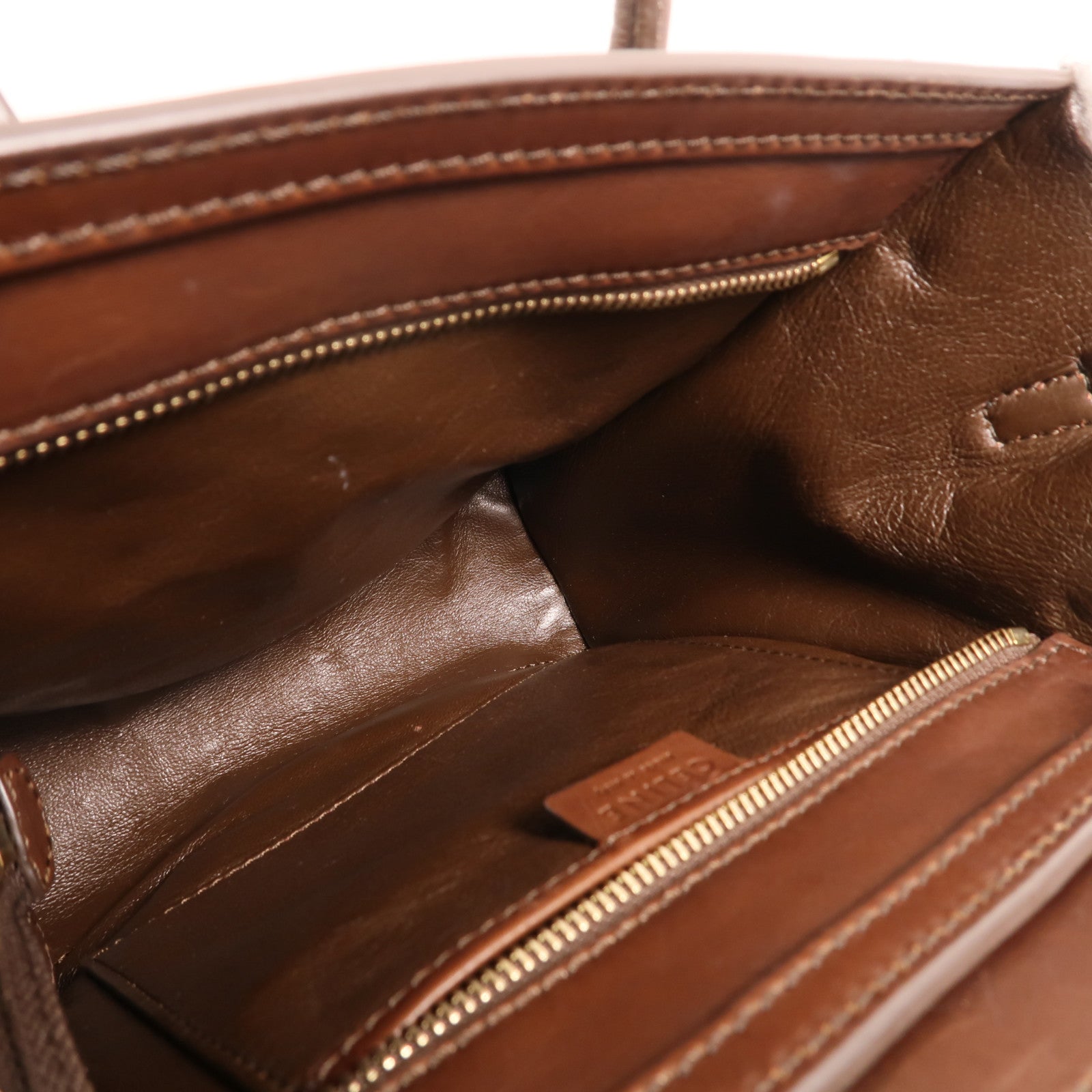 CELINE 羊毛/牛皮皮革Nano Luggage金扣手挽肩背兩用袋