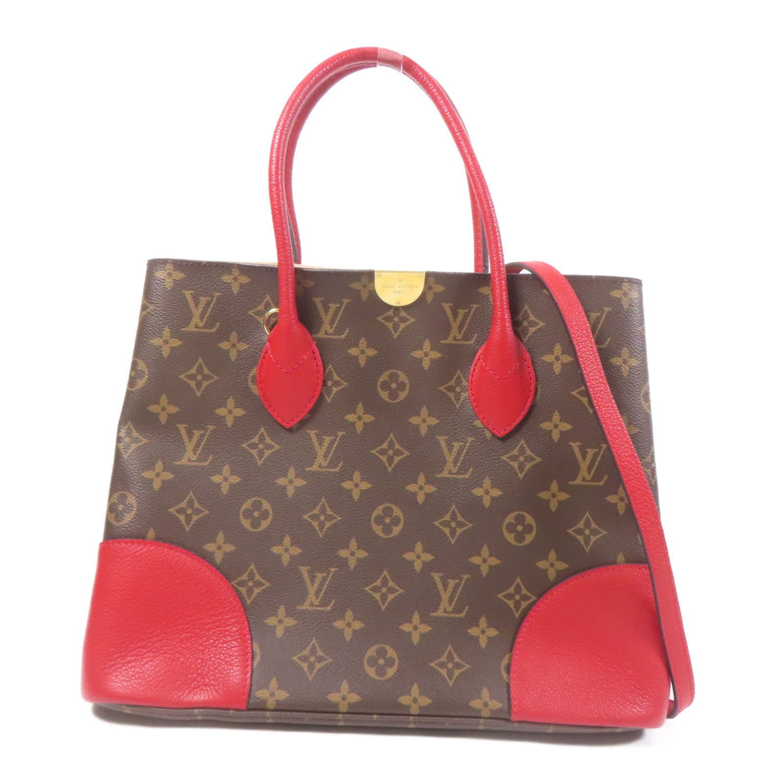 LOUIS VUITTON LV GHW Flandrin 2way Shoulder Bag M41596 Monogram Brown/Red