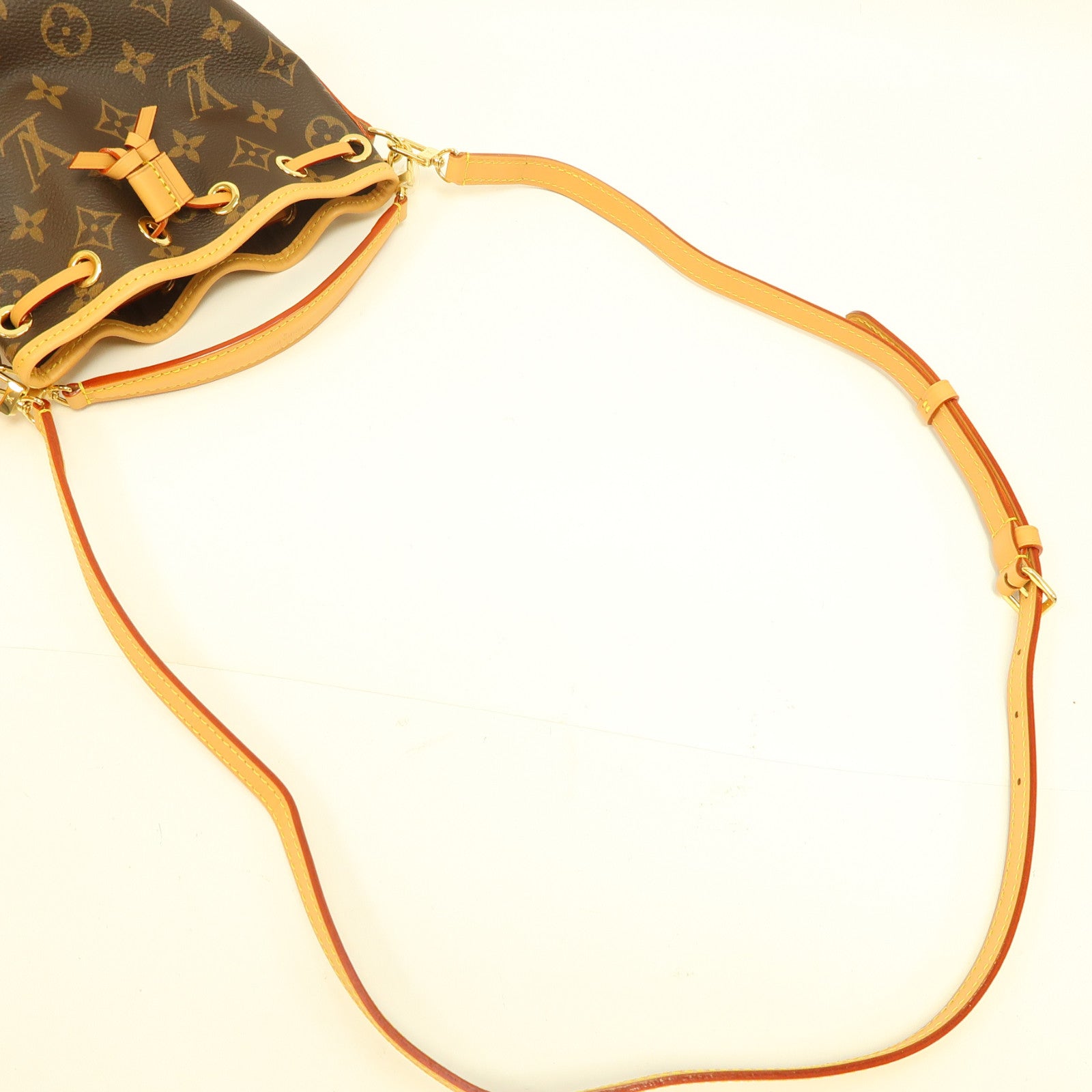LOUIS VUITTON Monogram Nano Noe金扣手挽肩背兩用袋啡色