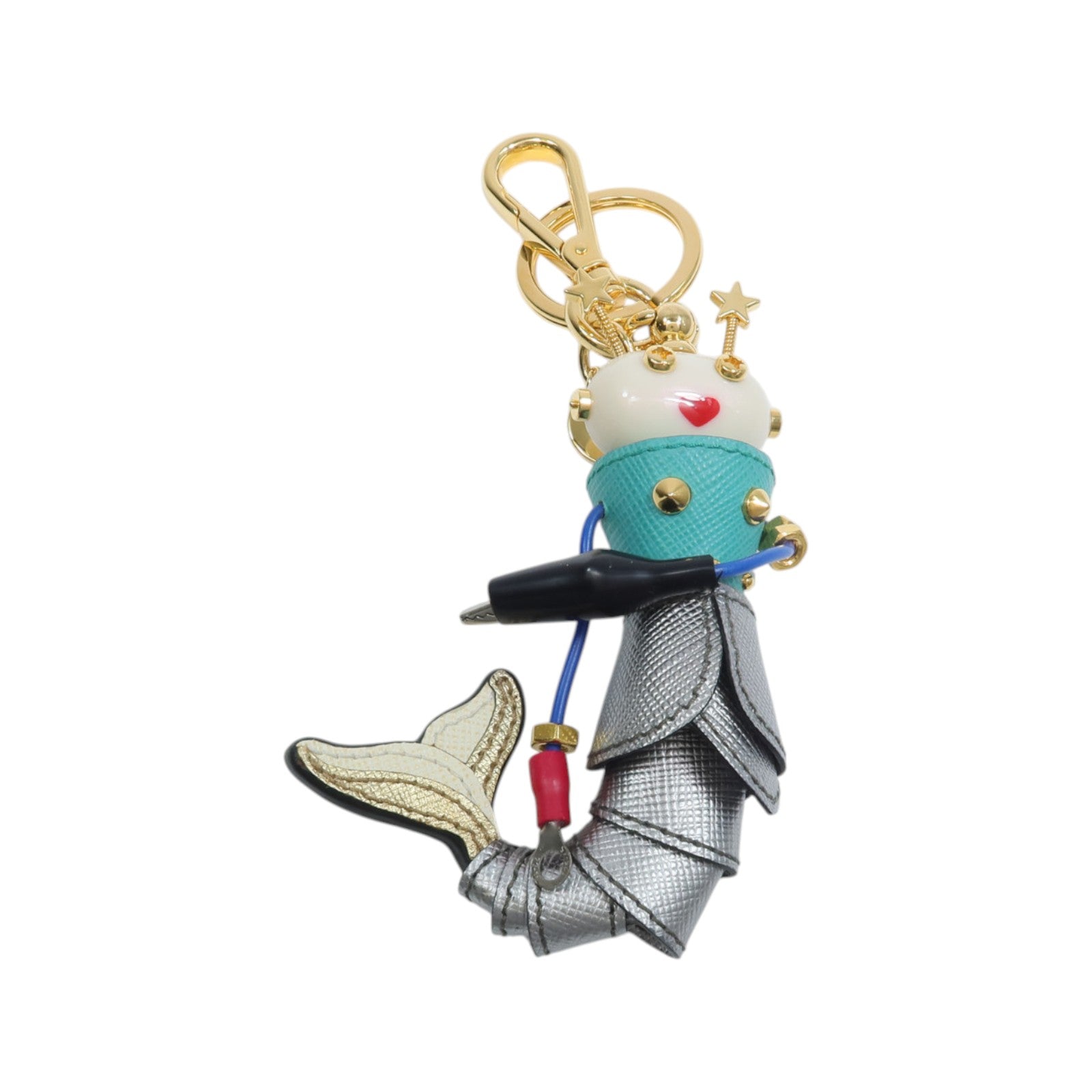 PRADA Saffiano皮革/金屬Resin Ariel The Mermaid Charm掛飾