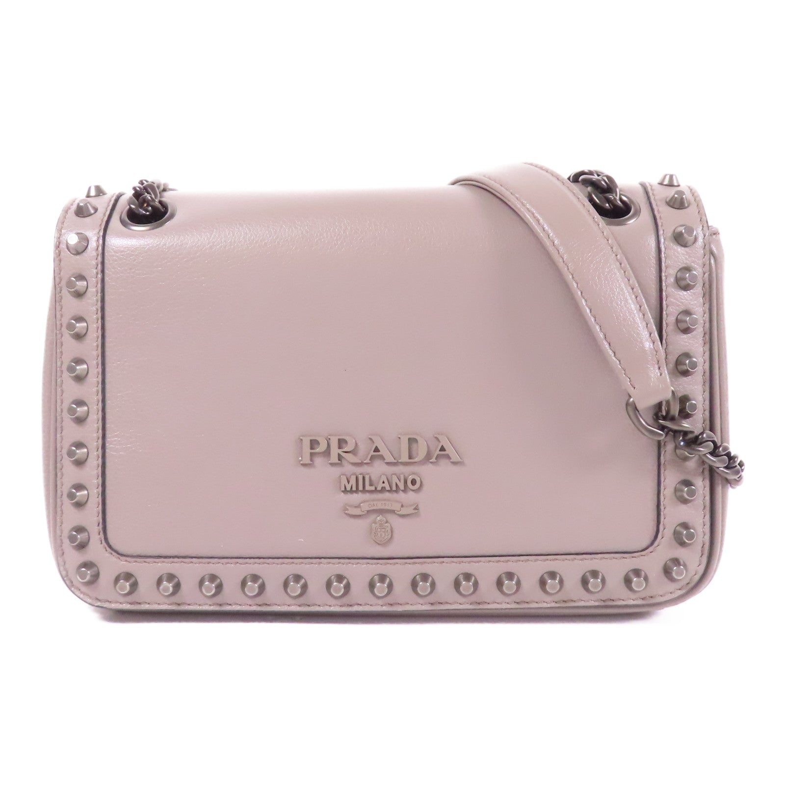 PRADA 牛皮皮革Chain Shoulder鏈帶肩背袋