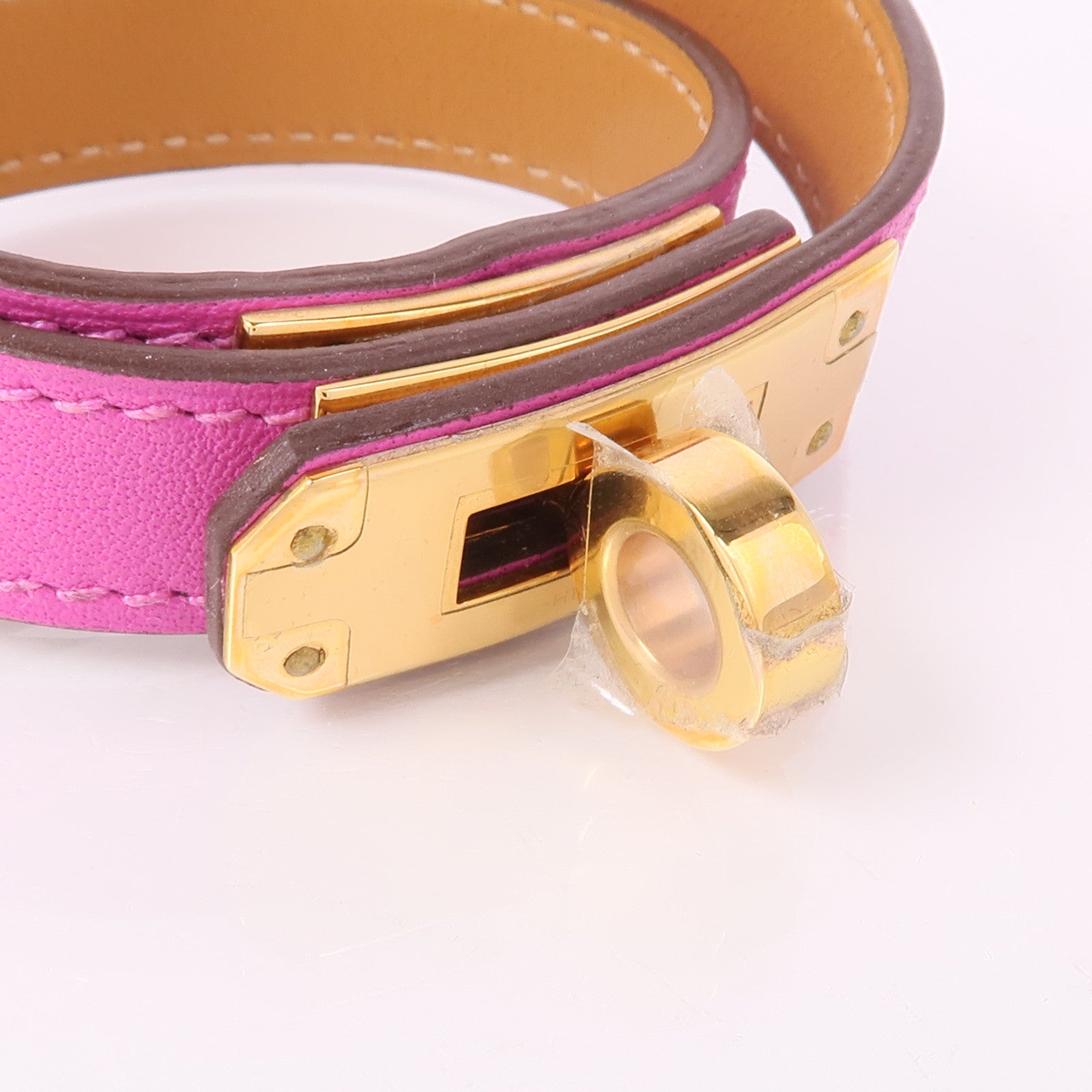 HERMES Swift皮革Kelly Double Tour金扣手帶Magnolia