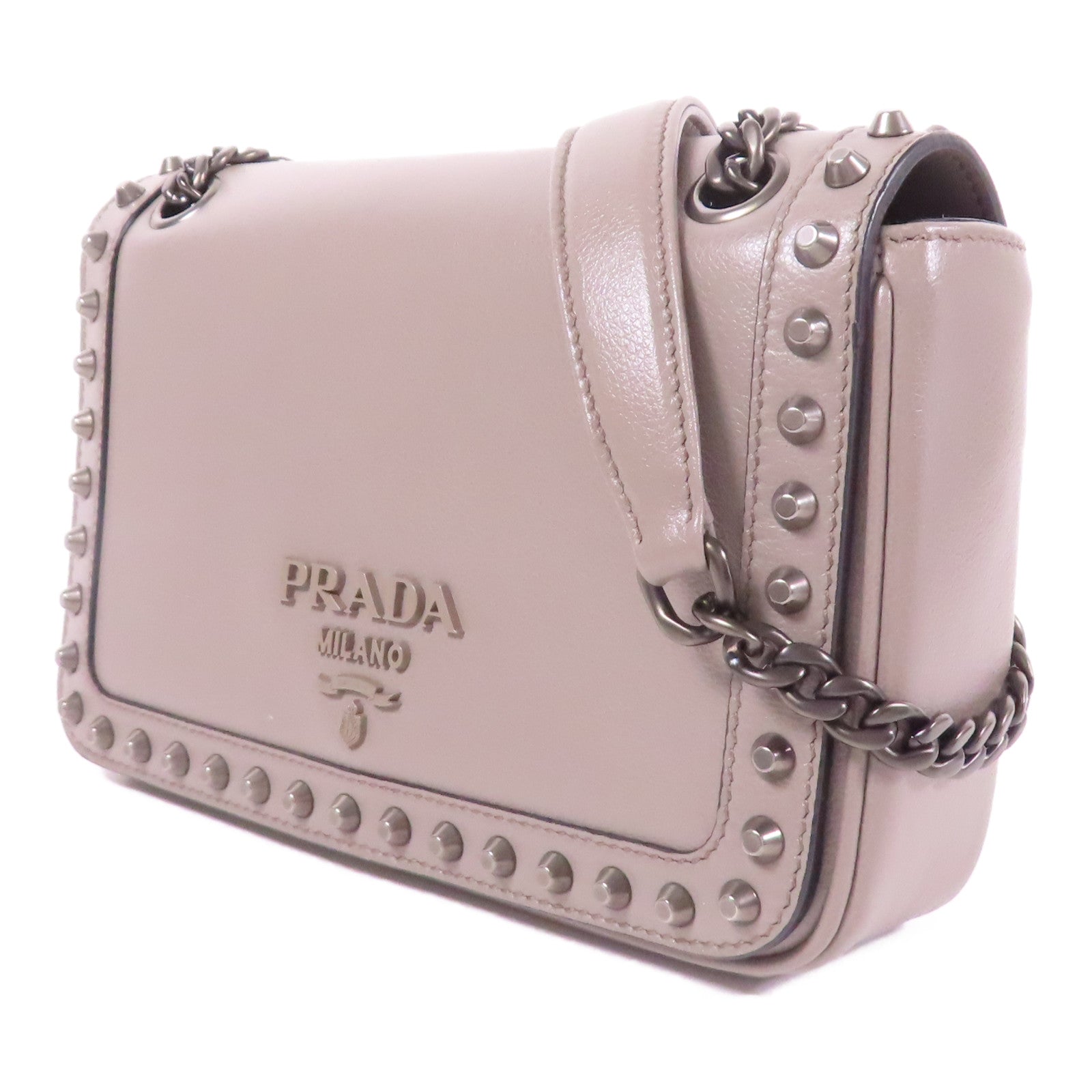 PRADA 牛皮皮革Chain Shoulder鏈帶肩背袋