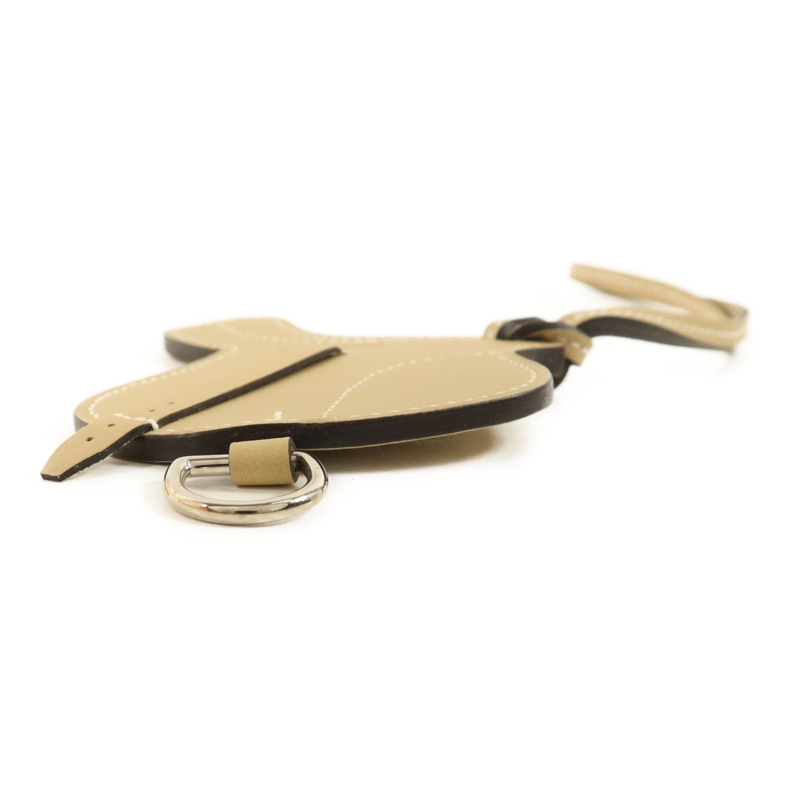 HERMES Swift皮革Paddock Selle Charm銀扣掛飾Trench