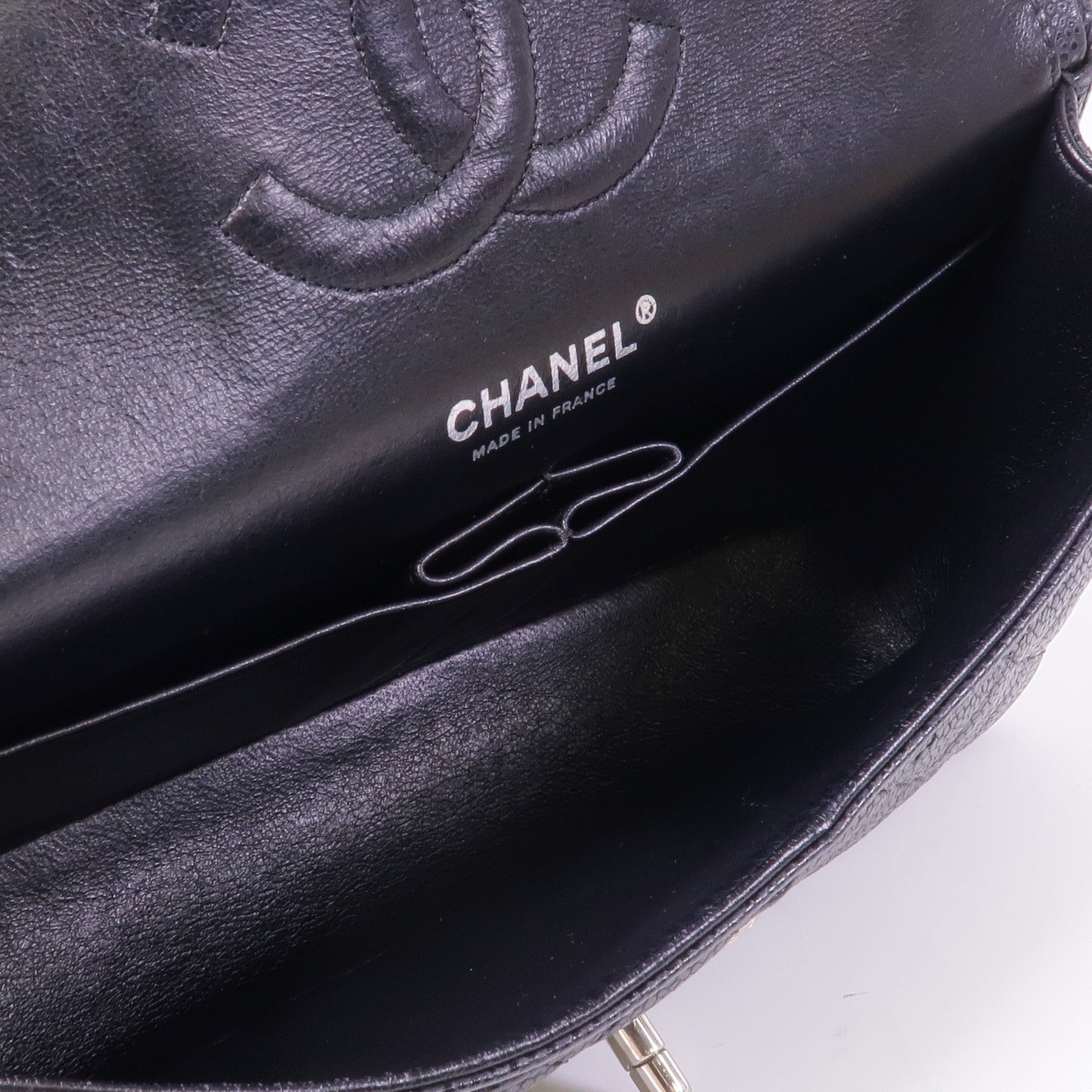 CHANEL 牛皮皮革Classic 25銀扣鏈帶肩背袋