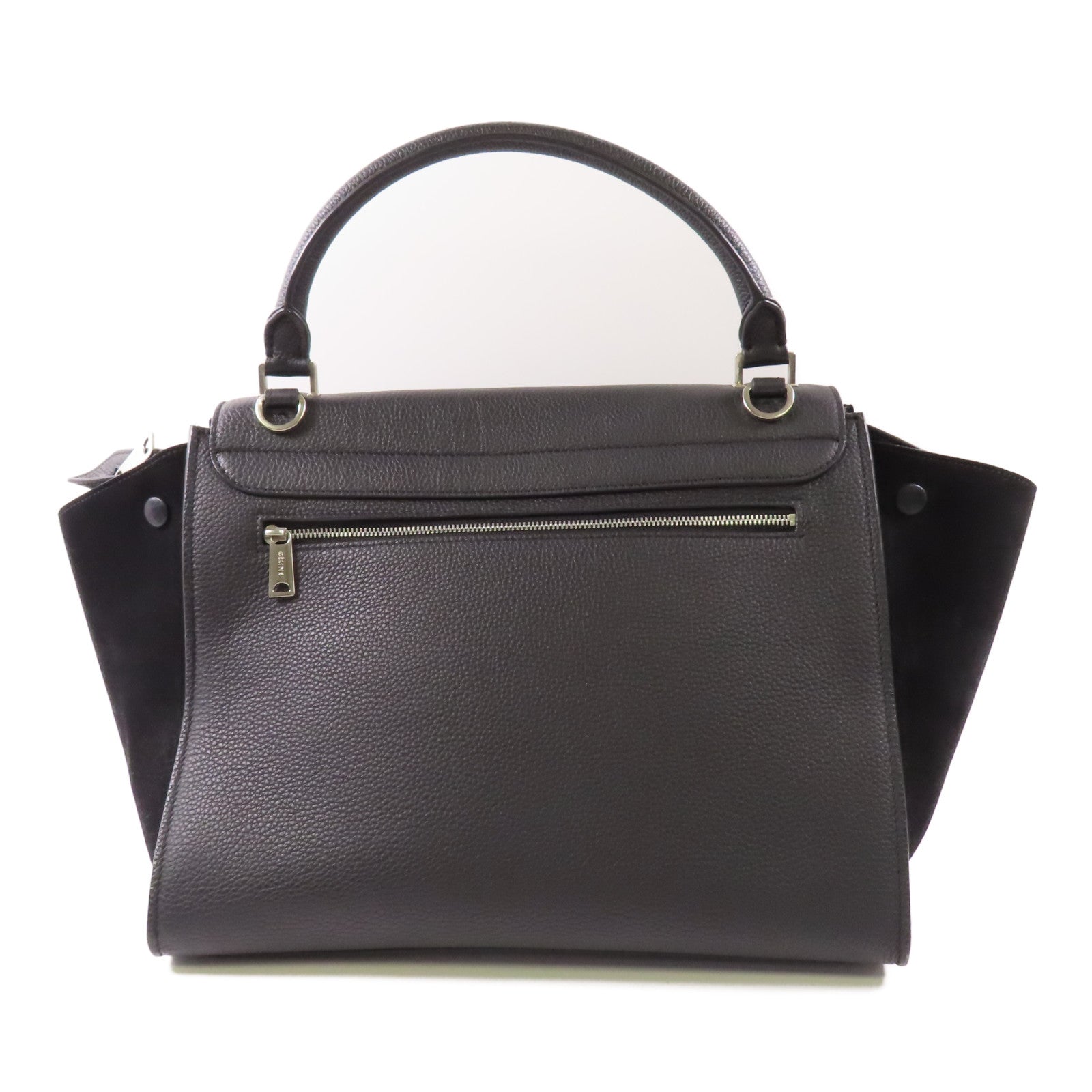 CELINE 牛皮皮革Trapeze銀扣手挽肩背兩用袋