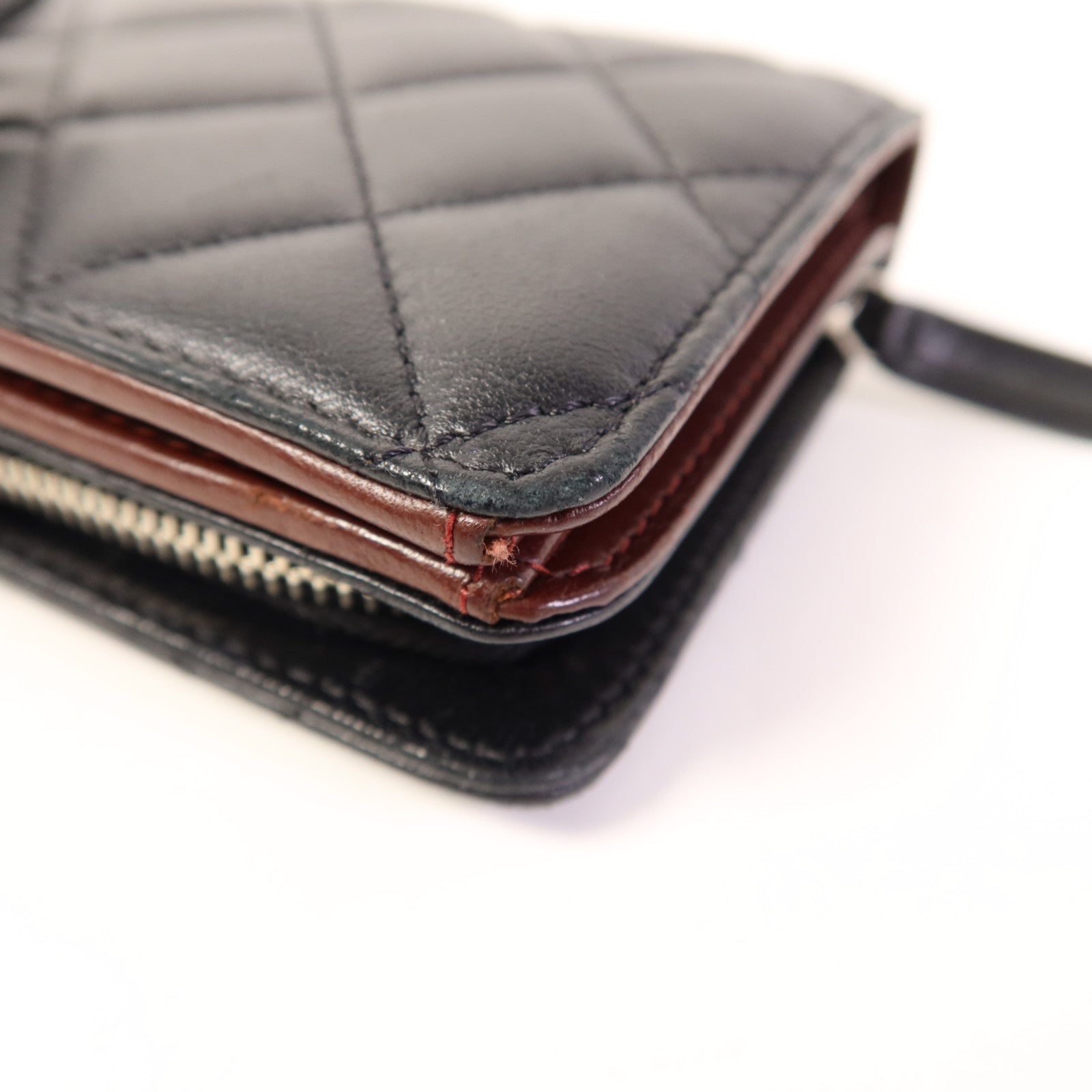 CHANEL 羊皮皮革Wallet銀扣錢包