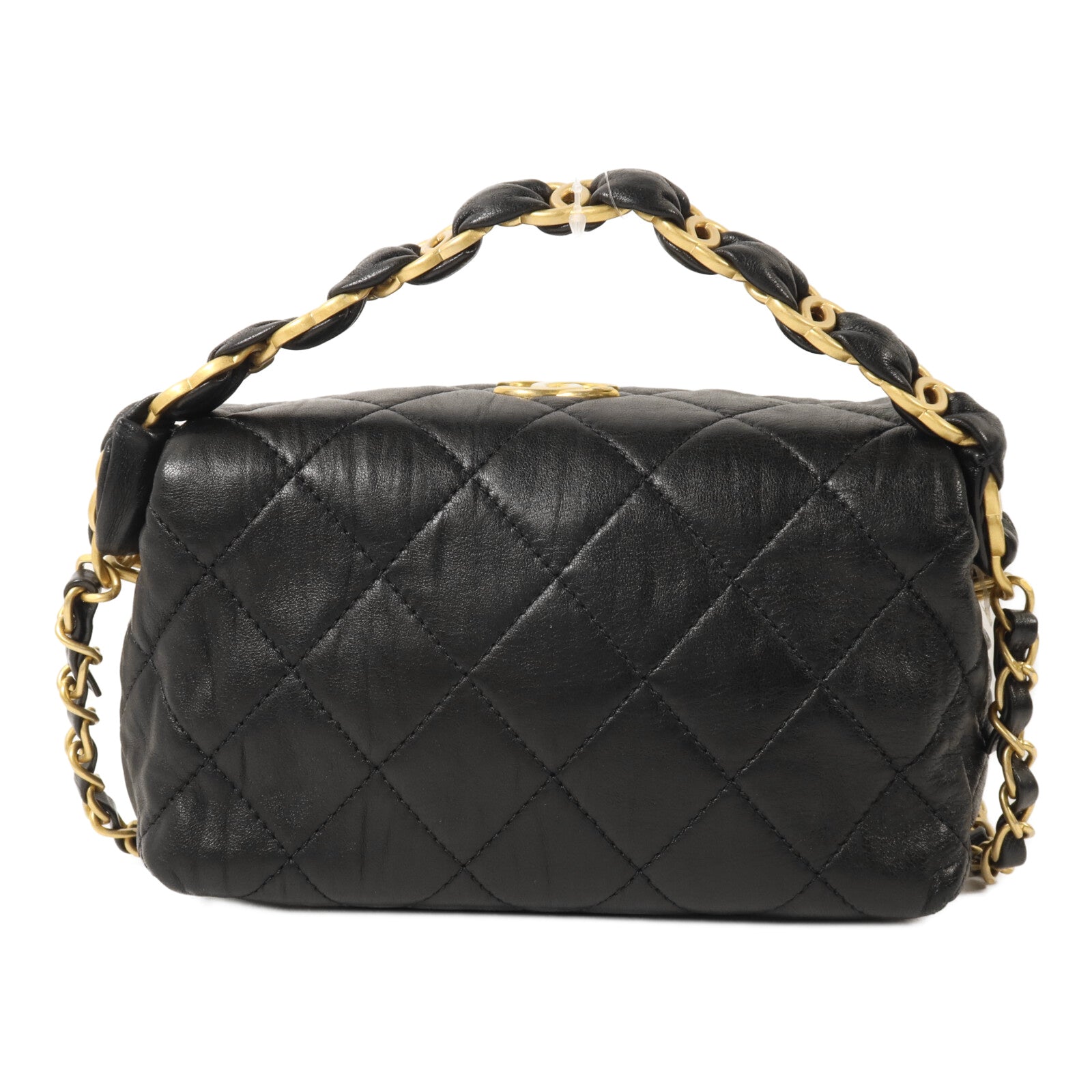 CHANEL 羊皮皮革Hobo Bag鏈帶手挽肩背兩用袋