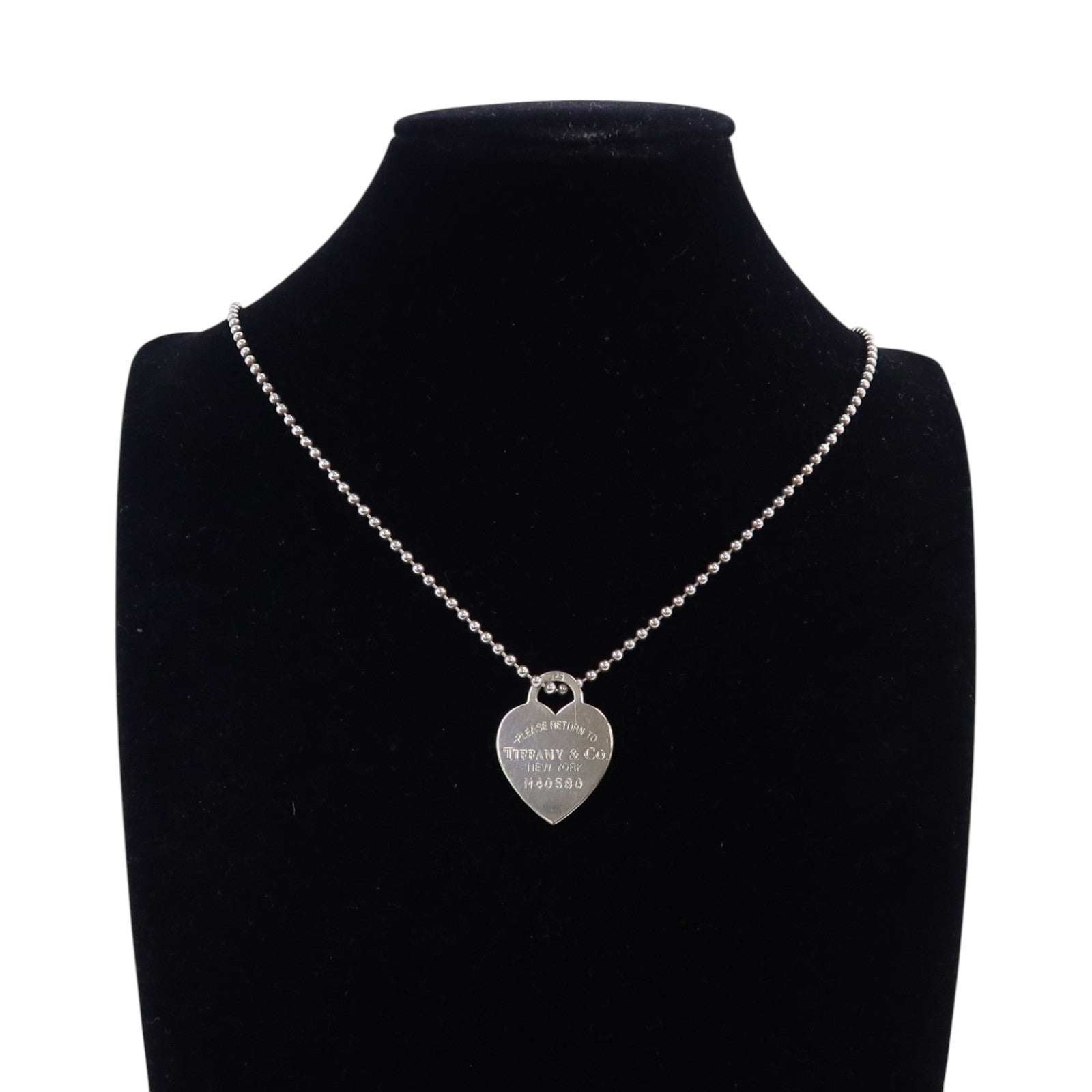 TIFFANY＆CO 925純銀Heart Long Necklcae銀扣項鏈