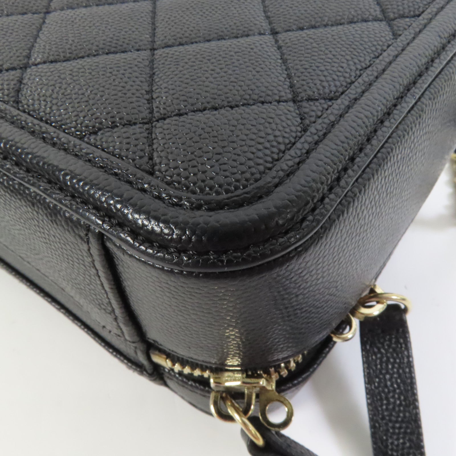 CHANEL 牛皮皮革Filigree Vanity Case手挽肩背兩用袋