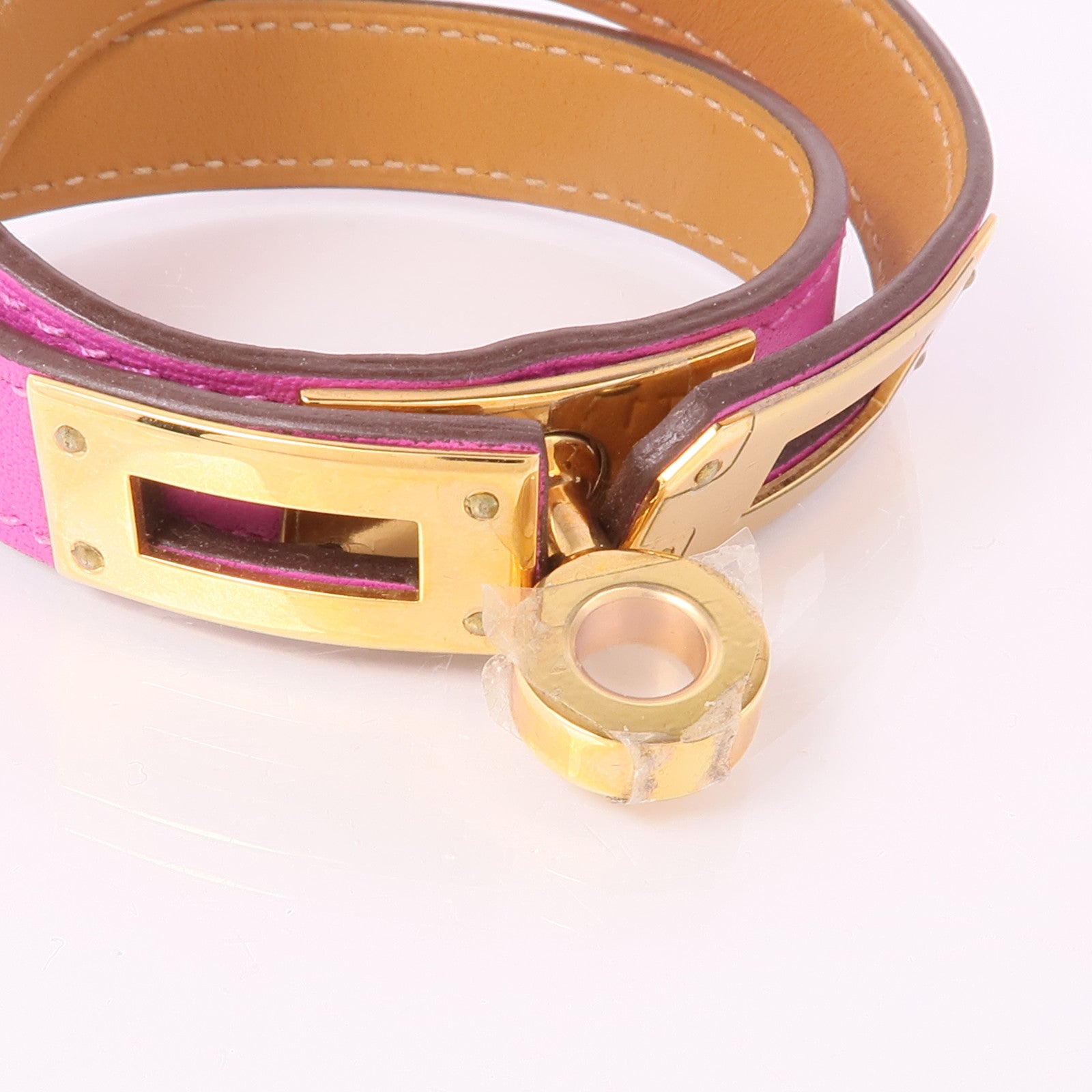 HERMES Swift皮革Kelly Double Tour金扣手帶Magnolia