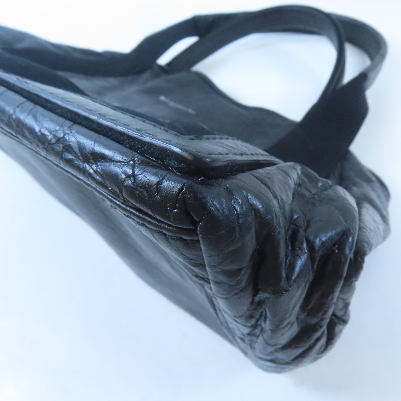 BALENCIAGA 牛皮皮革Cabas Tote Bag銀扣手挽袋黑色