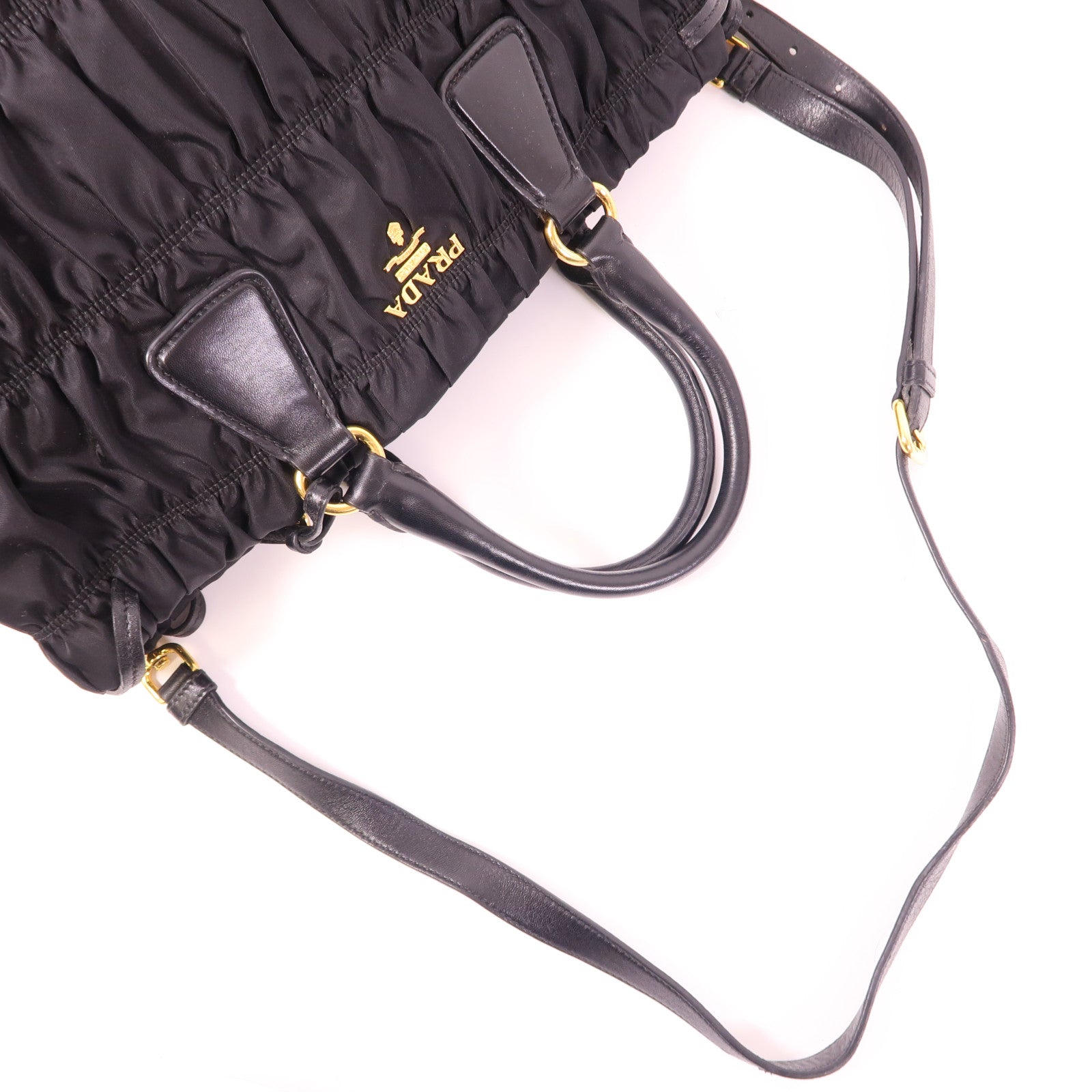 PRADA 尼龍2 Way Shoulder金扣手挽肩背兩用袋