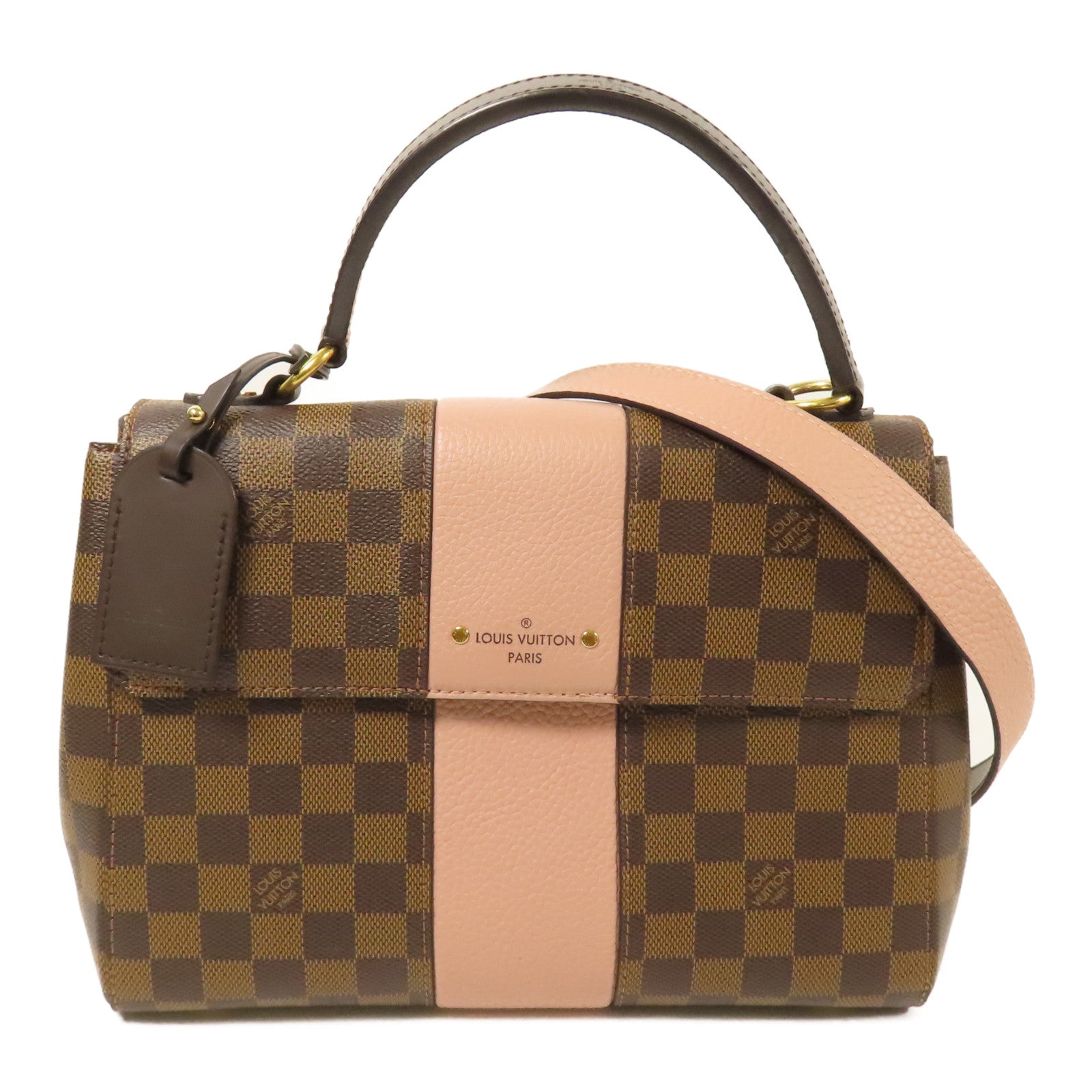 LOUIS VUITTON Damier Bond Street Magnolia金扣手挽肩背兩用袋
