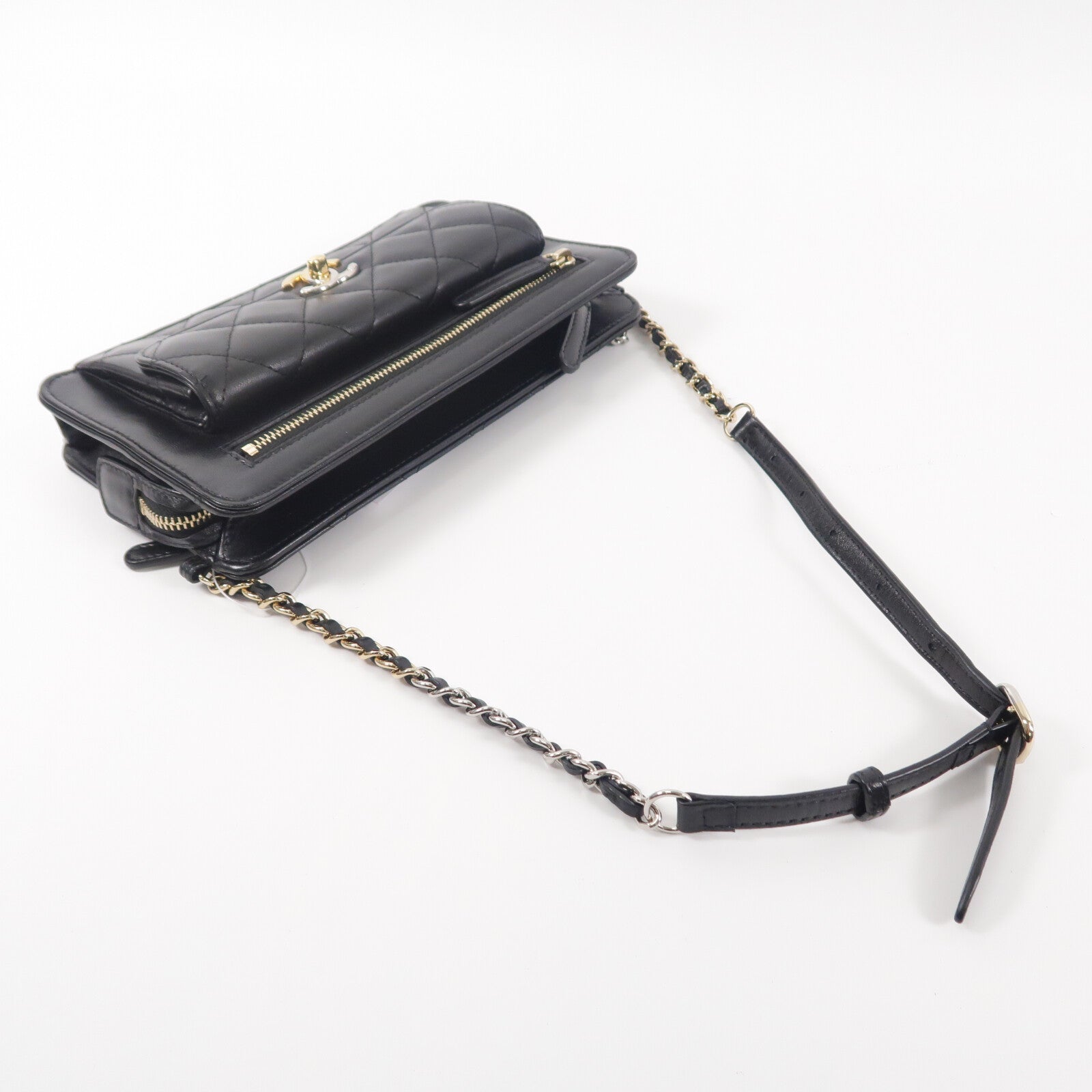 CHANEL 牛皮皮革Chain Shoulder鏈帶肩背袋