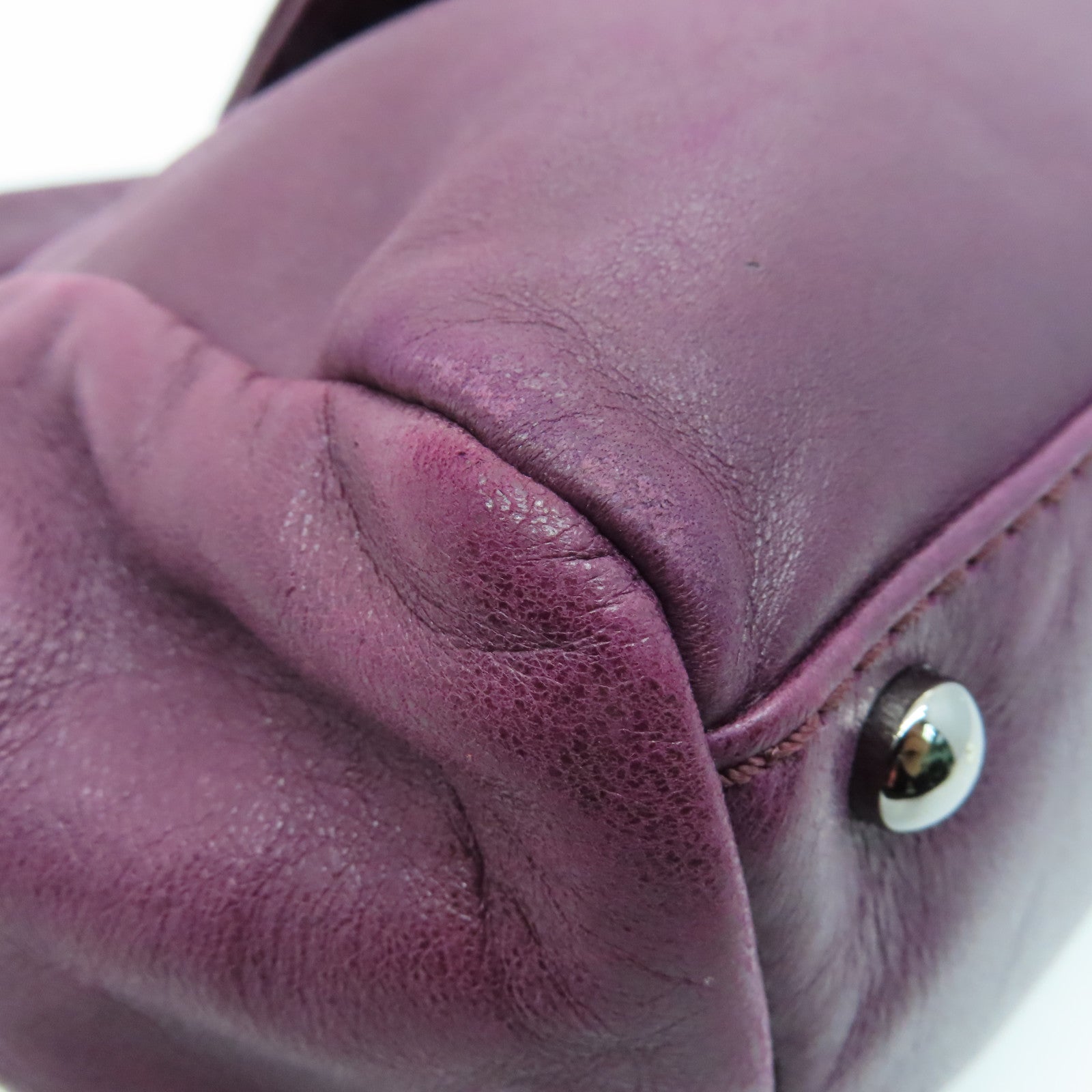 CHANEL sheepskin leather Shoulder Bag silver buckle chain shoulder bag purple