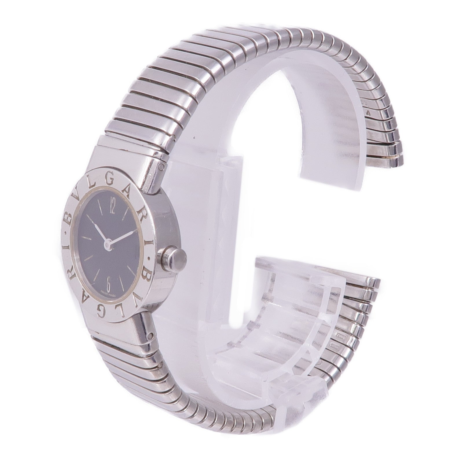 BVLGARI Tubogas BB232TS Quartz Watch Stainless Steel  Black