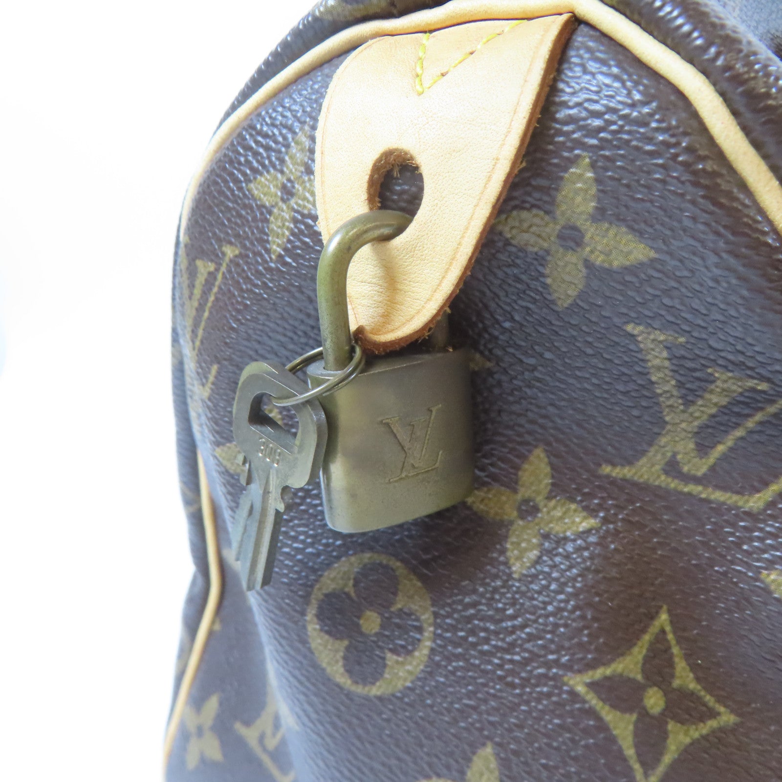 LOUIS VUITTON Monogram Speedy 25金扣手挽袋啡色