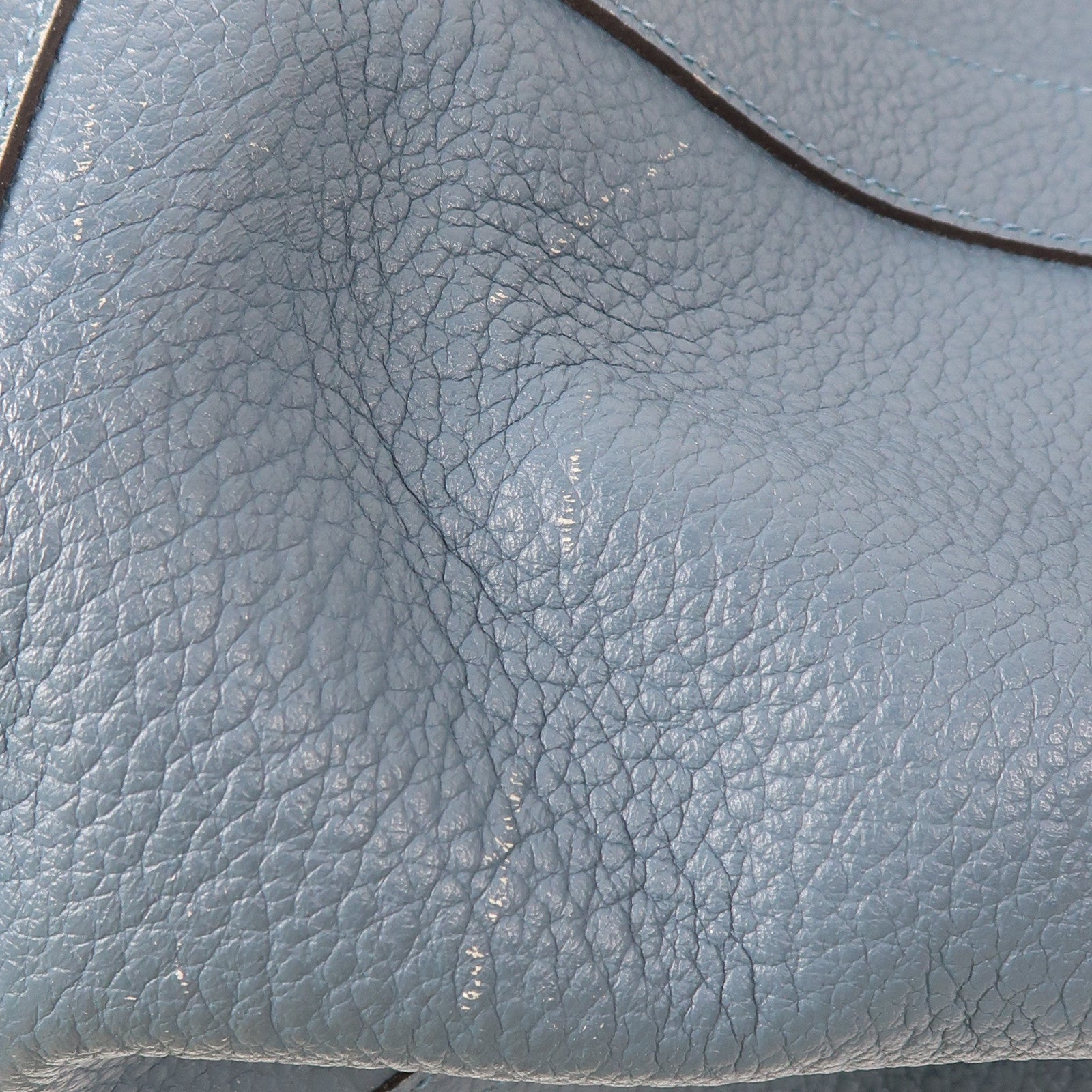 HERMES【激減優惠】 Negonda皮革Garden Party PM銀扣手挽袋Bleu Orage藍色