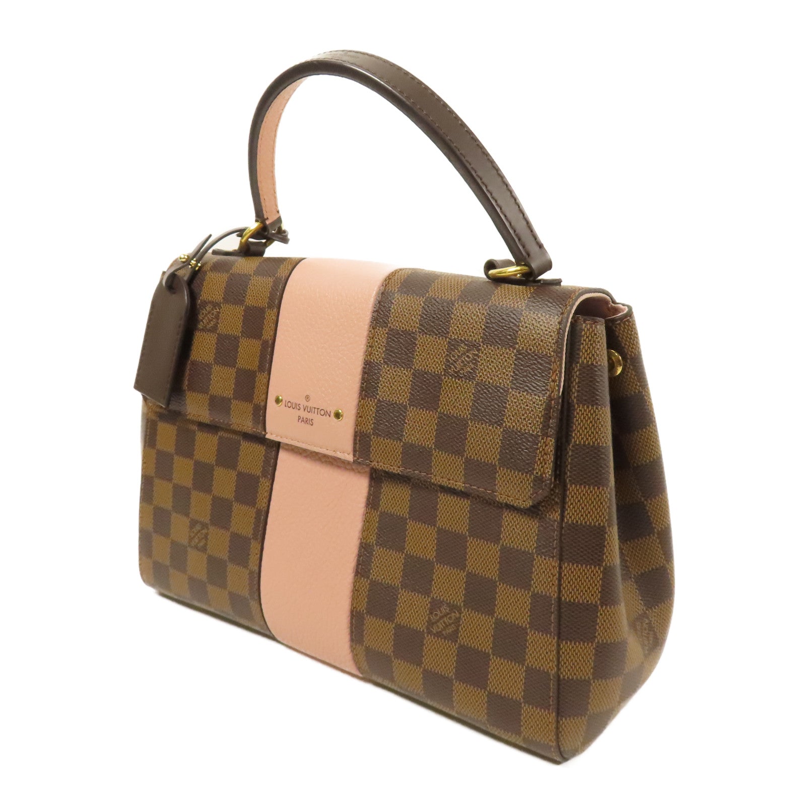 LOUIS VUITTON Damier Bond Street Magnolia金扣手挽肩背兩用袋
