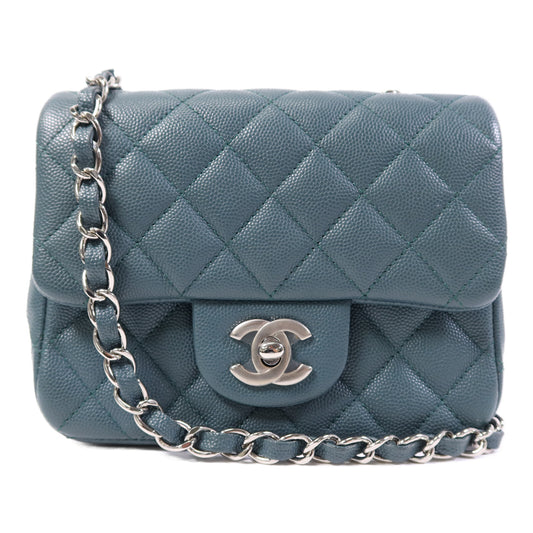 CHANEL 牛皮皮革Mini Classic 17銀扣鏈帶肩背袋