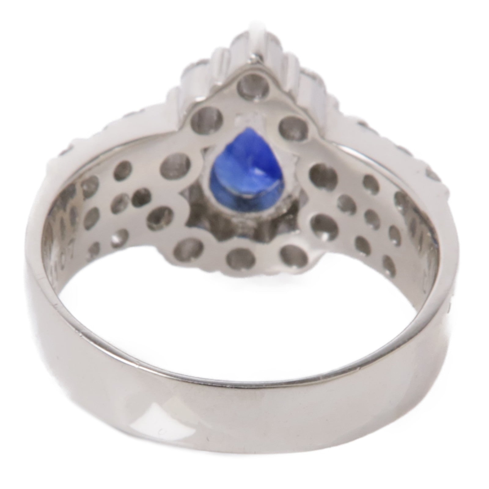 JEWELRY 【激減優惠】PT900鉑金Sapphire Ring藍寶石/鑽石戒指US#6