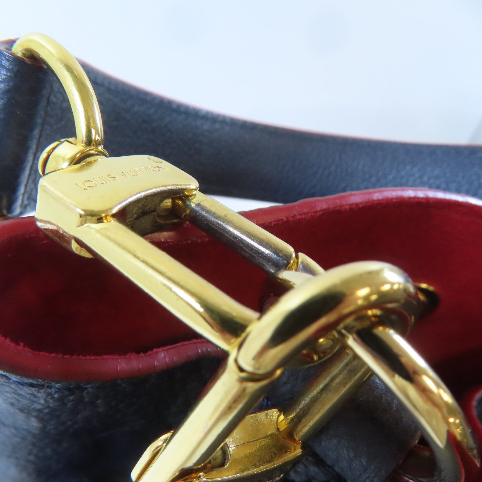 LOUIS VUITTON Monogram Empreinte Neo Noe金扣手挽肩背兩用袋深藍色