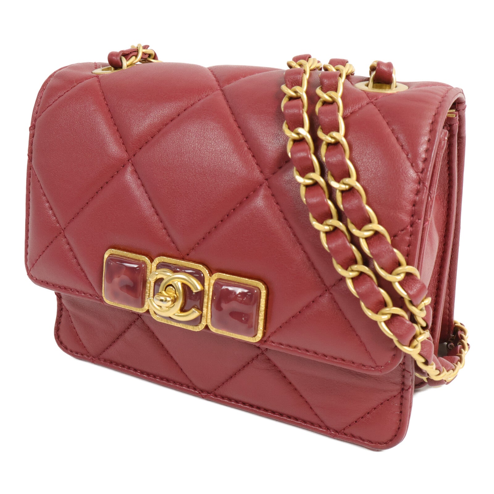CHANEL 羊皮皮革Chain Shoulder Bag鏈帶肩背袋