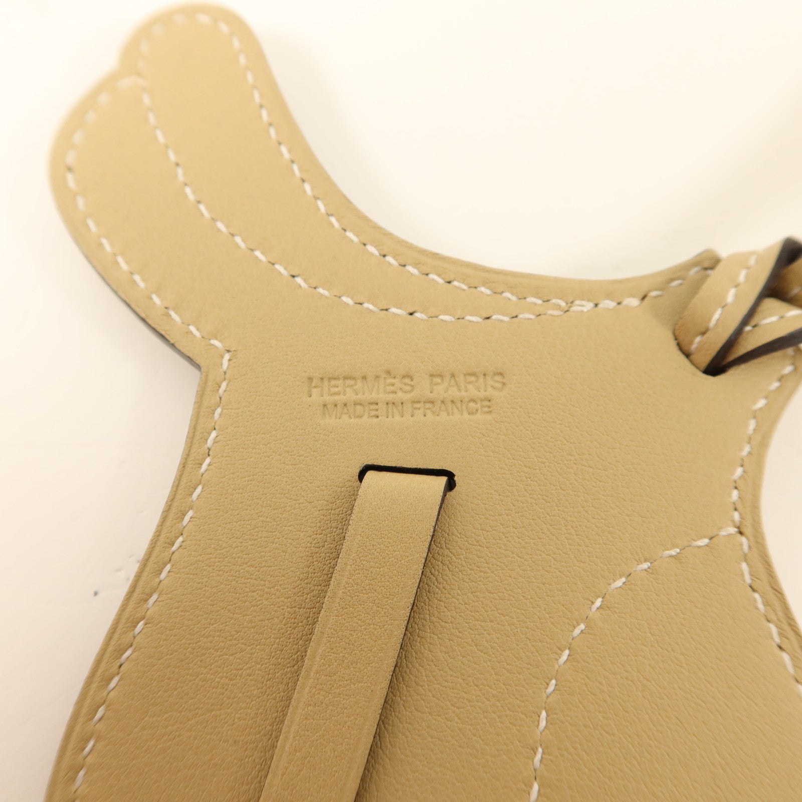 HERMES Swift皮革Paddock Selle Charm銀扣掛飾Trench