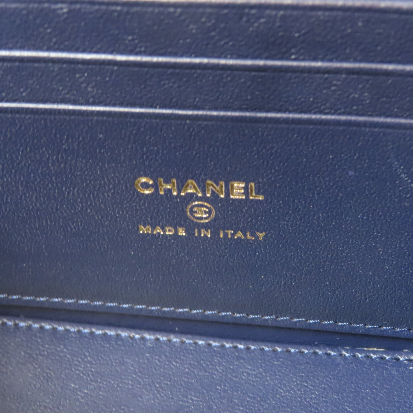 CHANEL 菱格羊皮皮革Vanity Box金扣鏈帶手挽肩背兩用袋藍色
