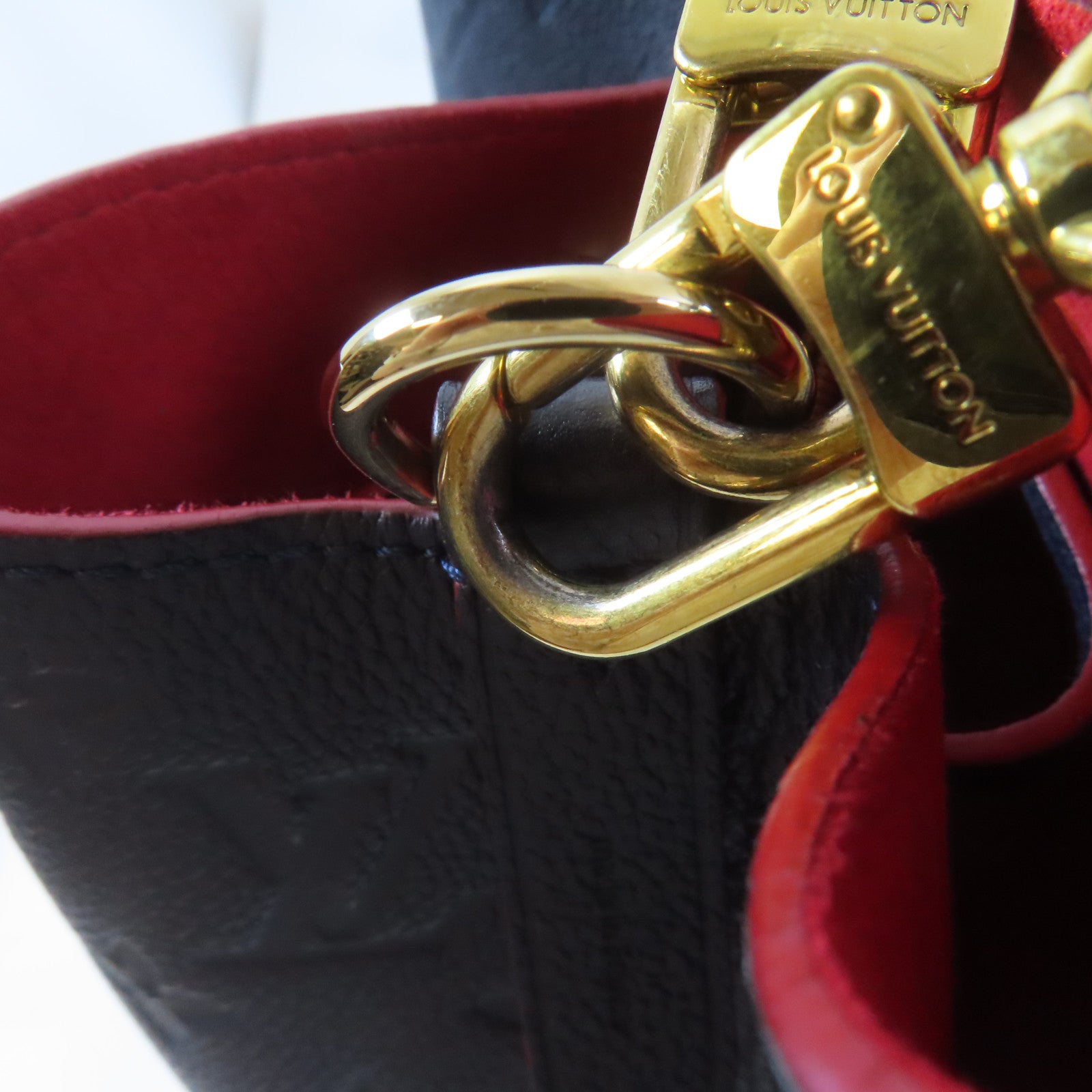LOUIS VUITTON Monogram Empreinte Neo Noe金扣手挽肩背兩用袋深藍色