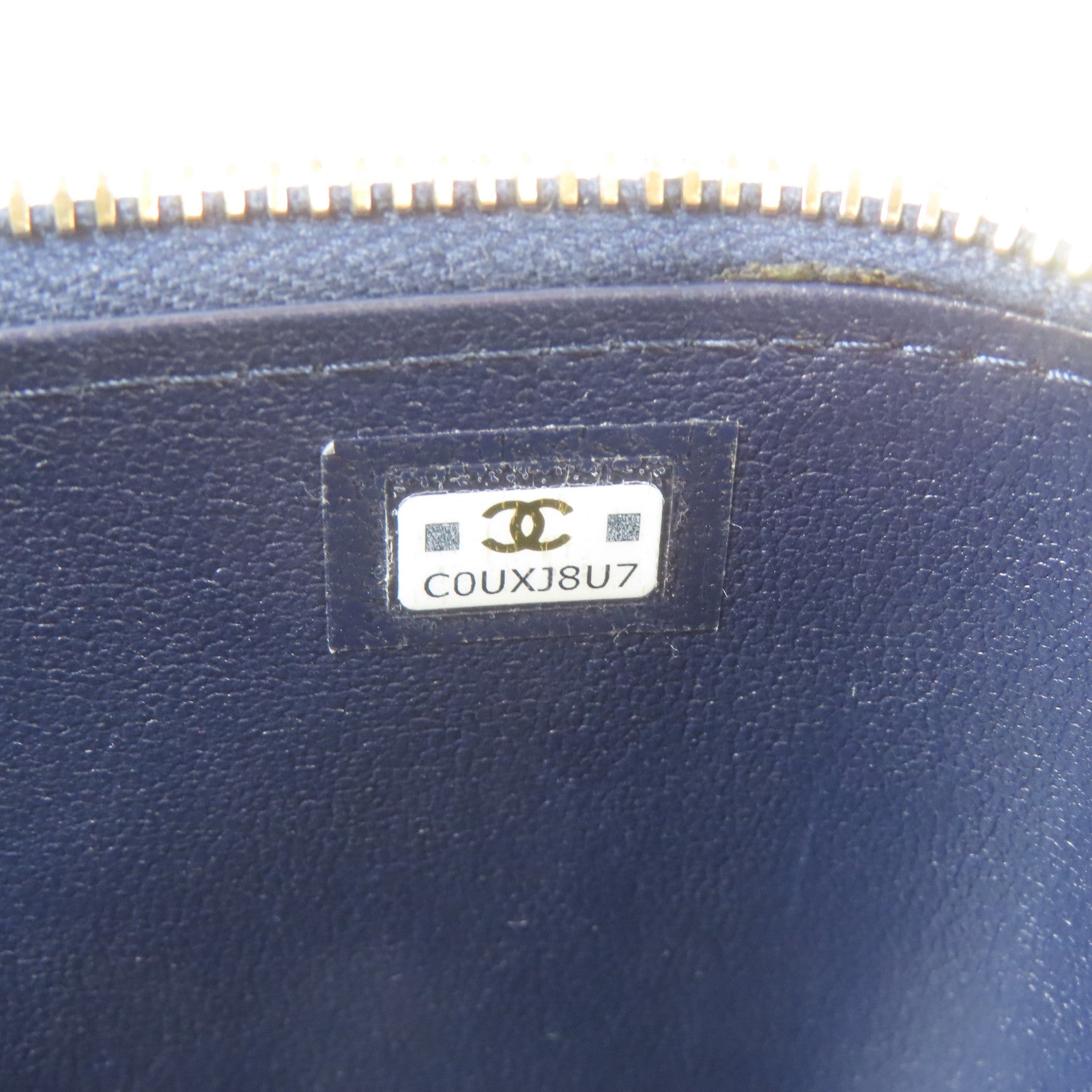 CHANEL 菱格羊皮皮革Vanity Box金扣鏈帶手挽肩背兩用袋藍色