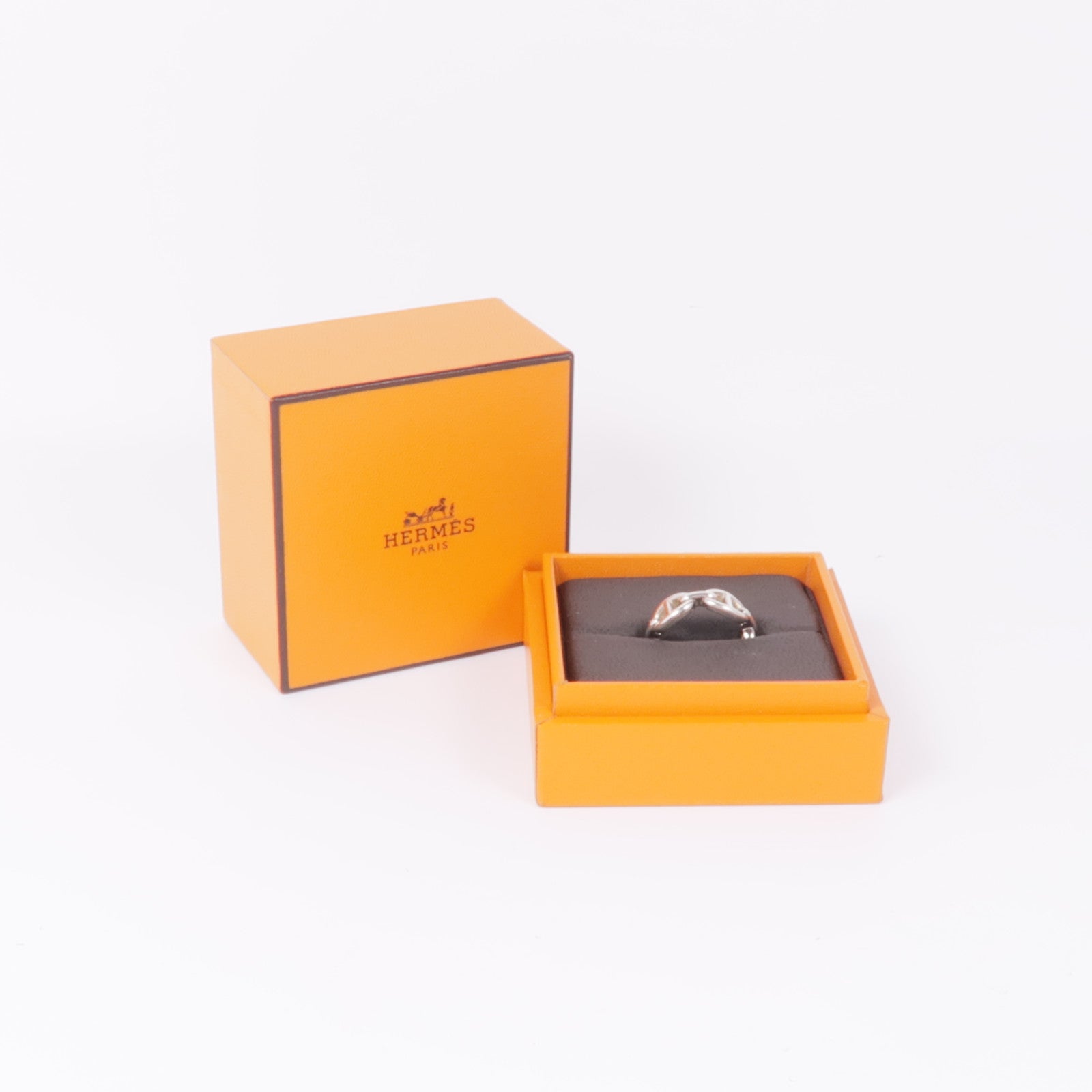 HERMES 925純銀Chaine d'ancre Enchainee Ring戒指Hermes#52/US#6