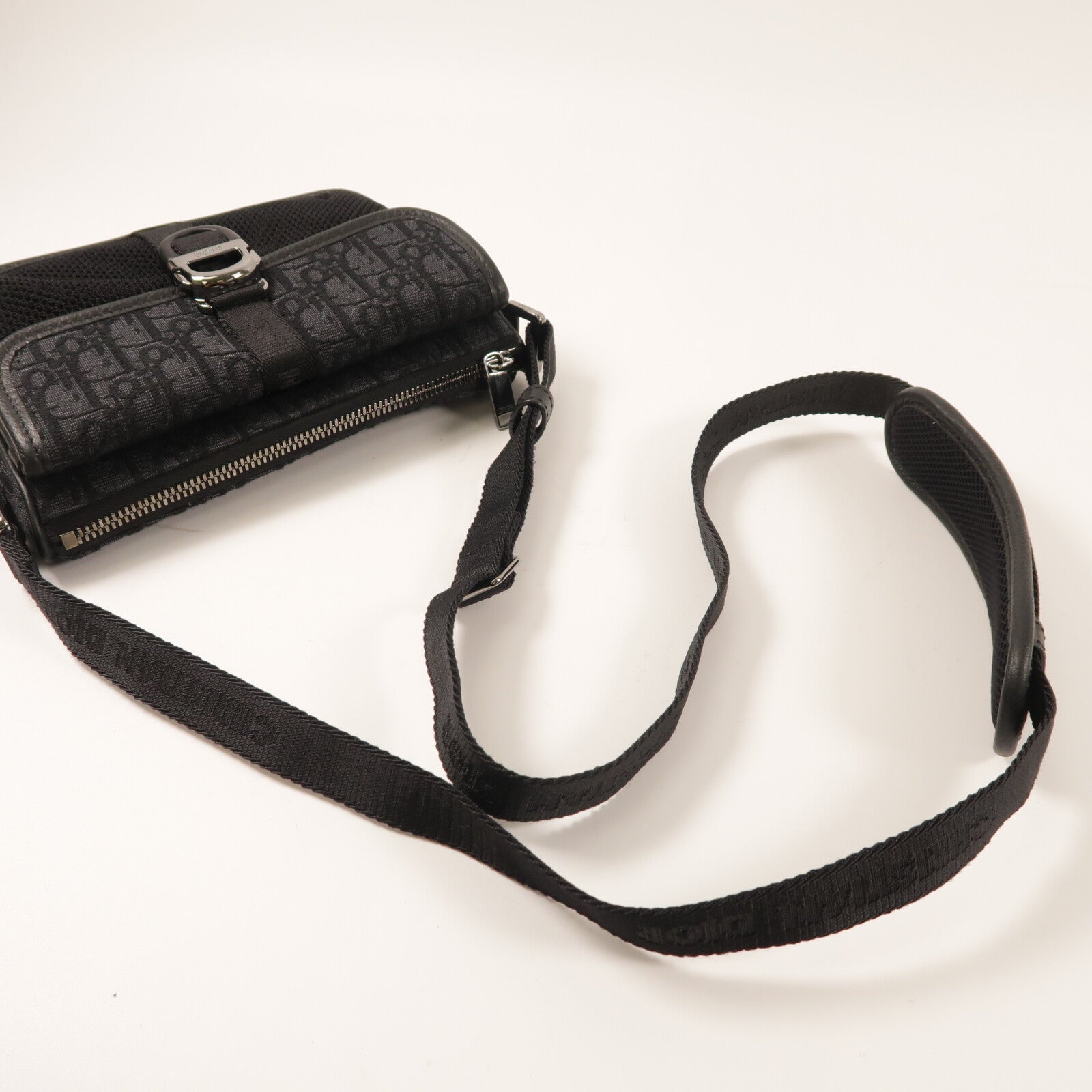 Dior 帆布Mini Dior 8銀扣肩背袋