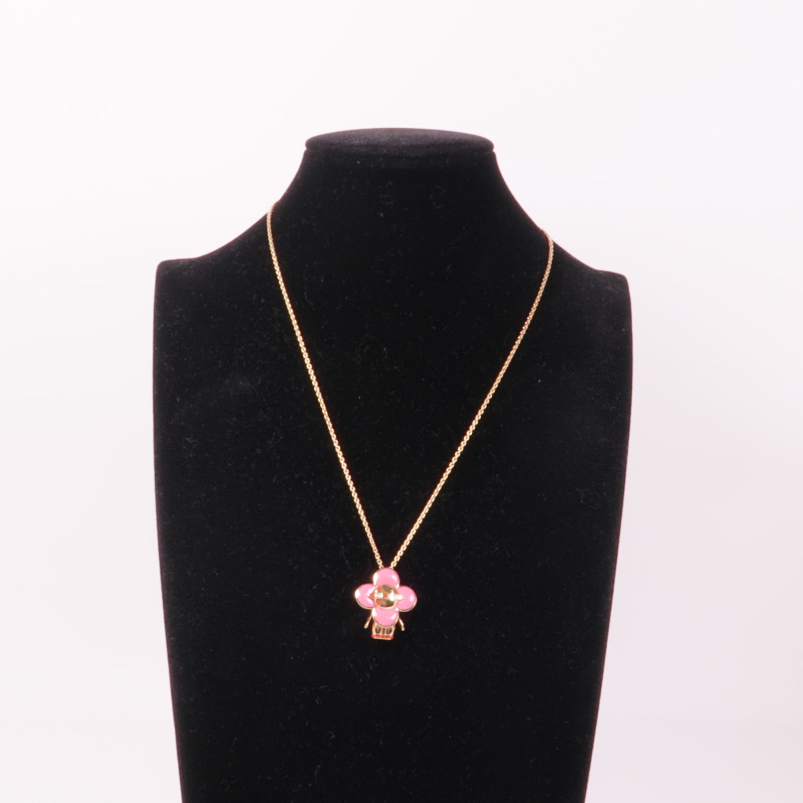 LOUIS VUITTON LV Vivienne Pendant Necklace Diamond 18K Pink Gold