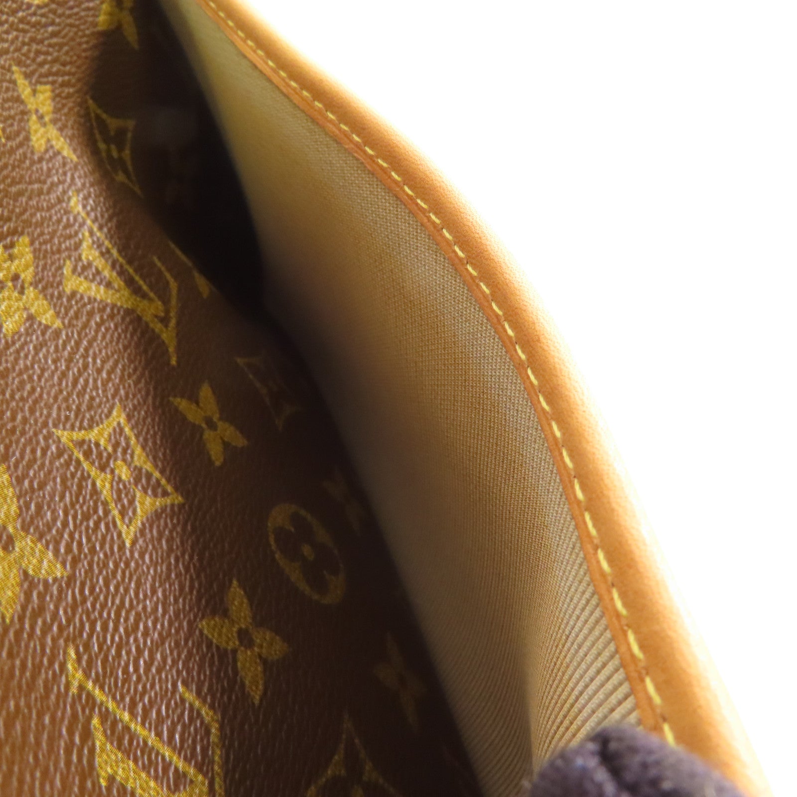 LOUIS VUITTON Monogram Trouville金扣手挽袋棕色