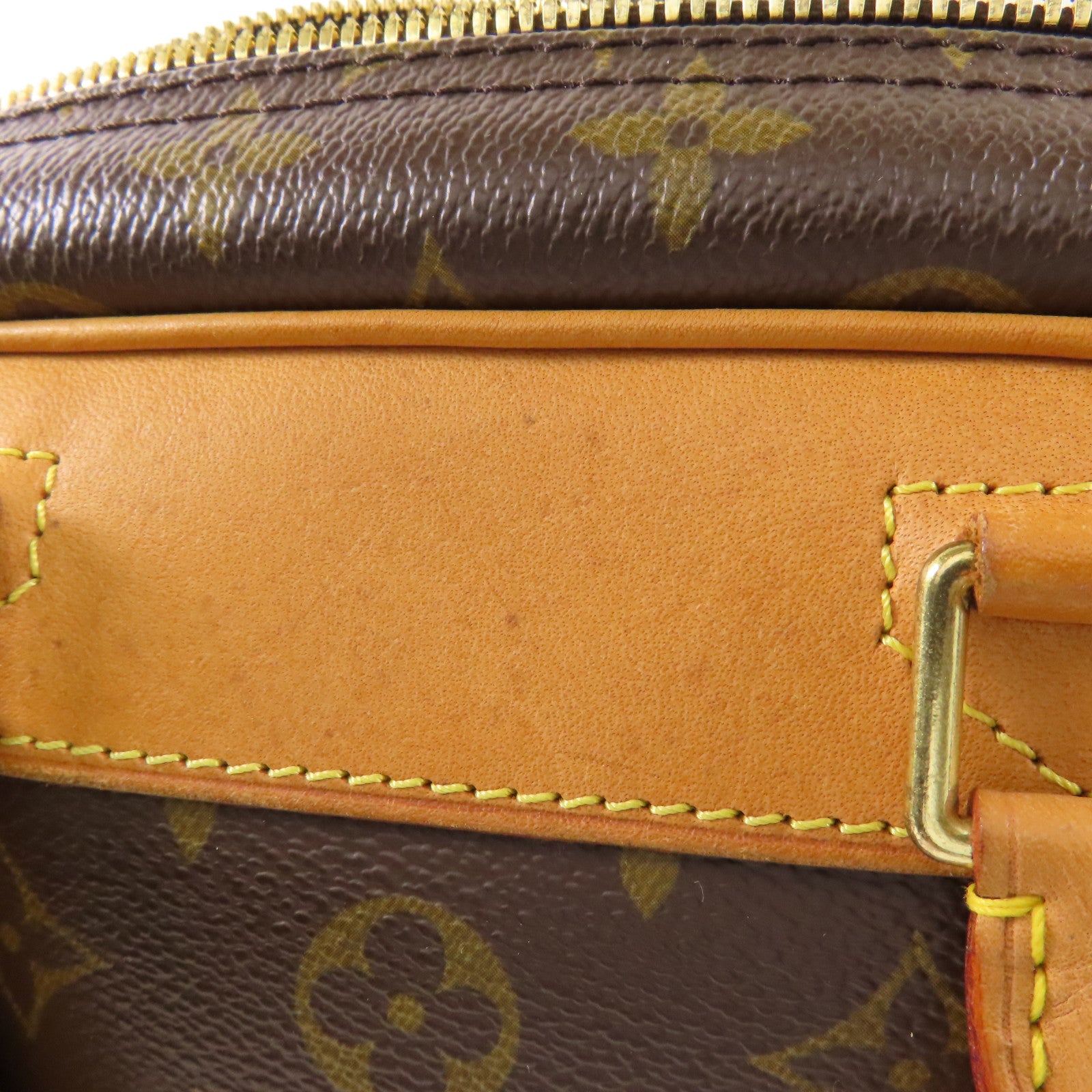 LOUIS VUITTON Monogram Trouville金扣手挽袋棕色