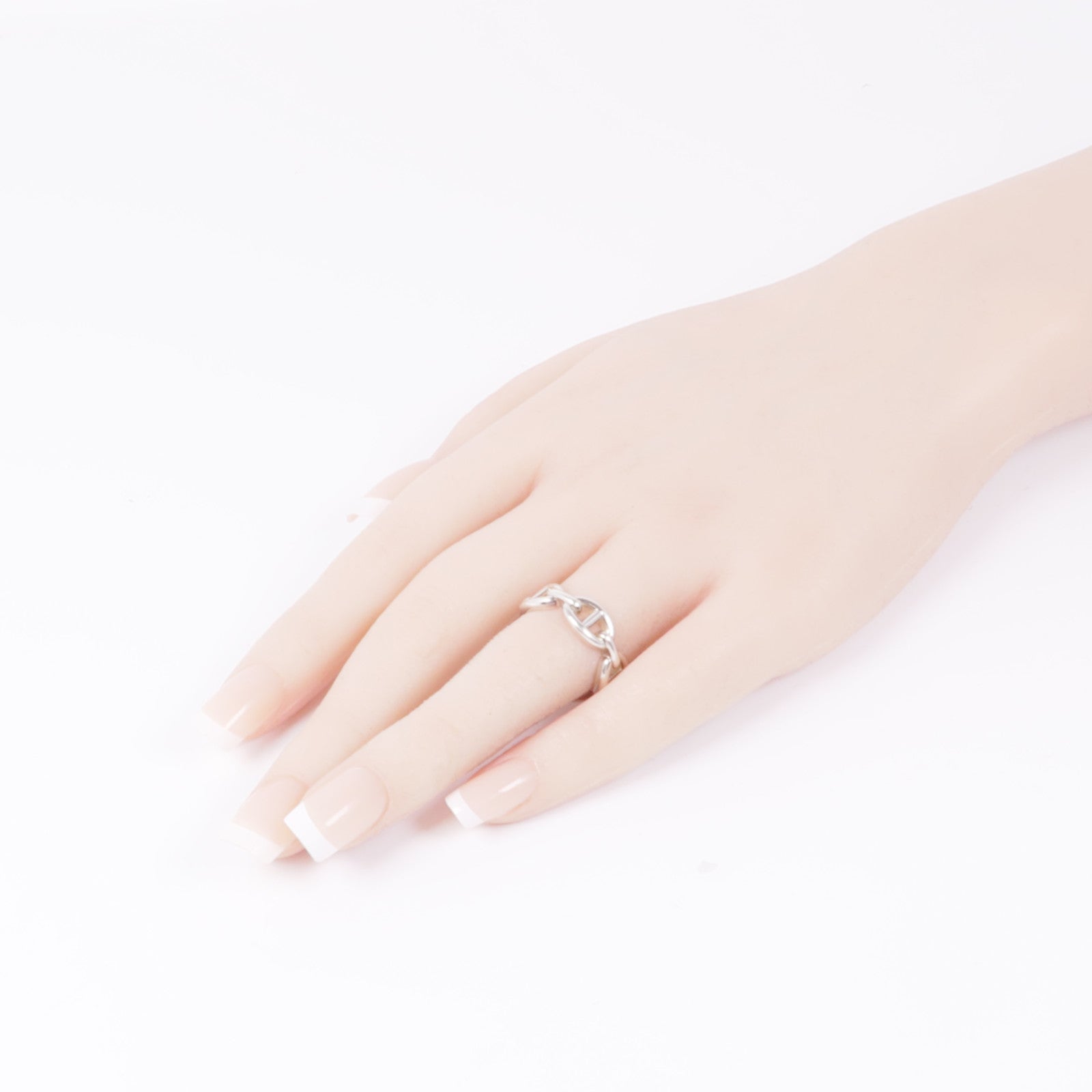 HERMES 925純銀Chaine d'ancre Enchainee Ring戒指Hermes#52/US#6