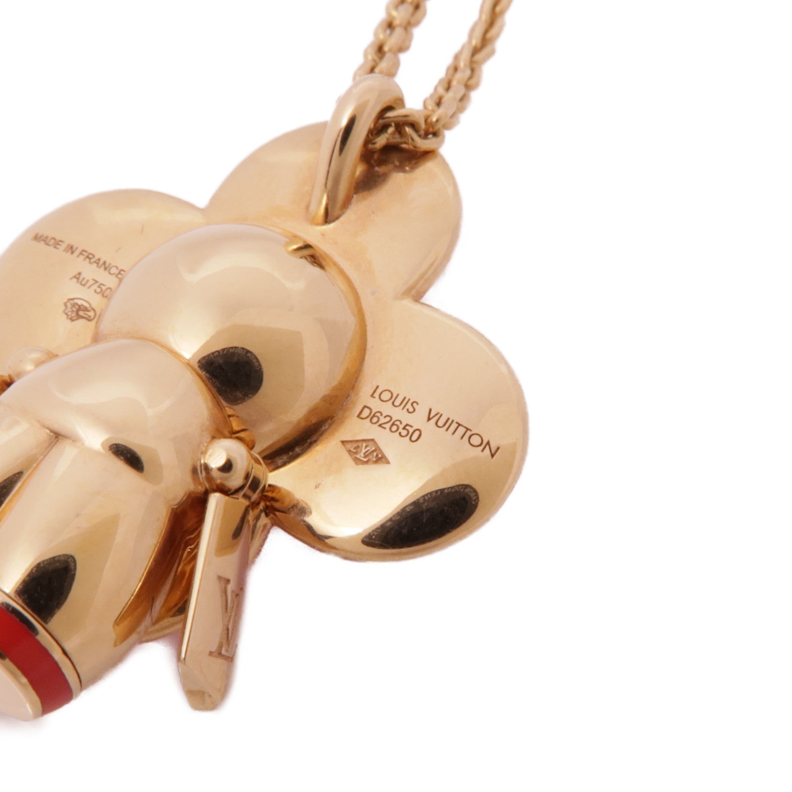 LOUIS VUITTON LV Vivienne Pendant Necklace Diamond 18K Pink Gold