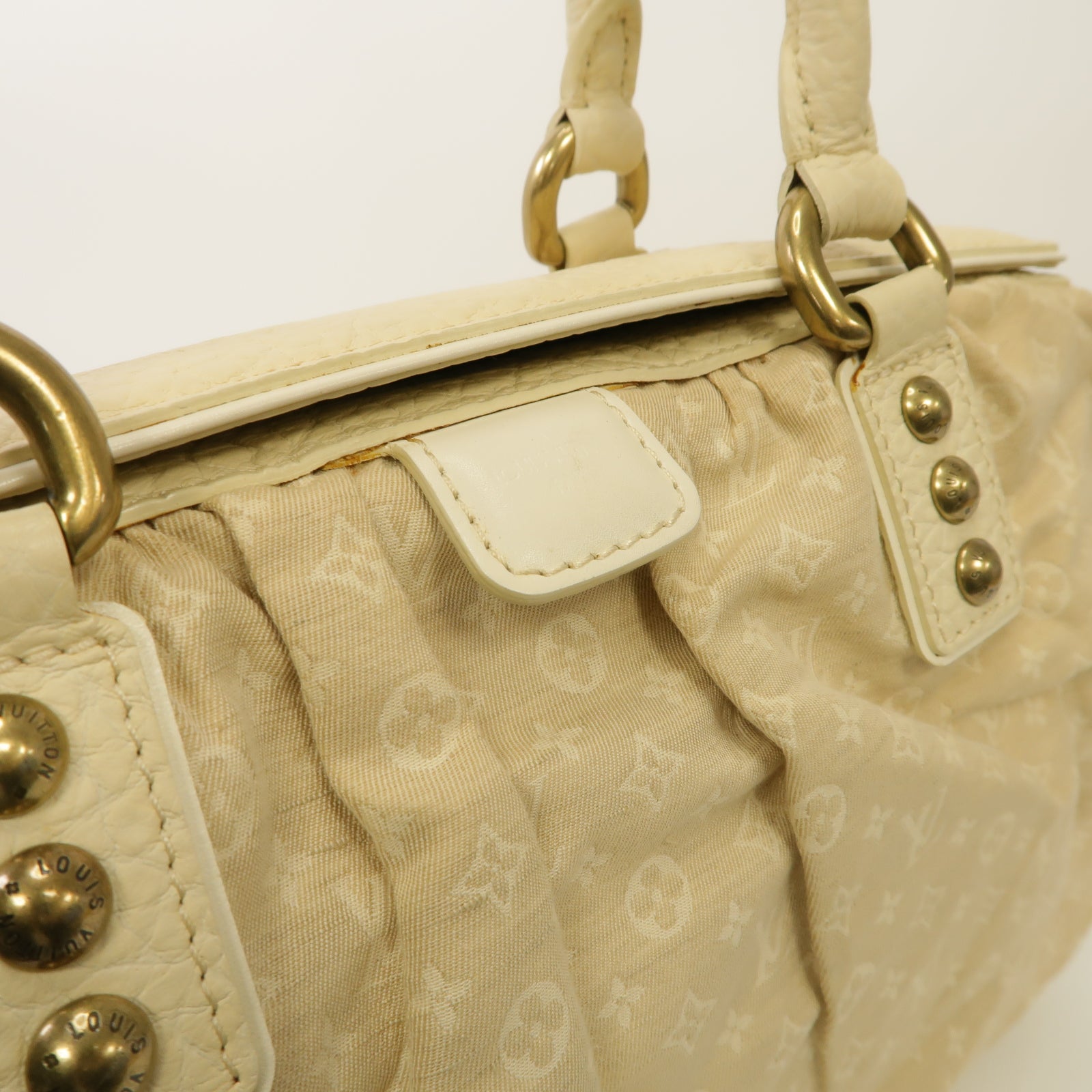 LOUIS VUITTON 【激減優惠】Monogram Mini帆布Trapeze GM金扣手挽袋米色