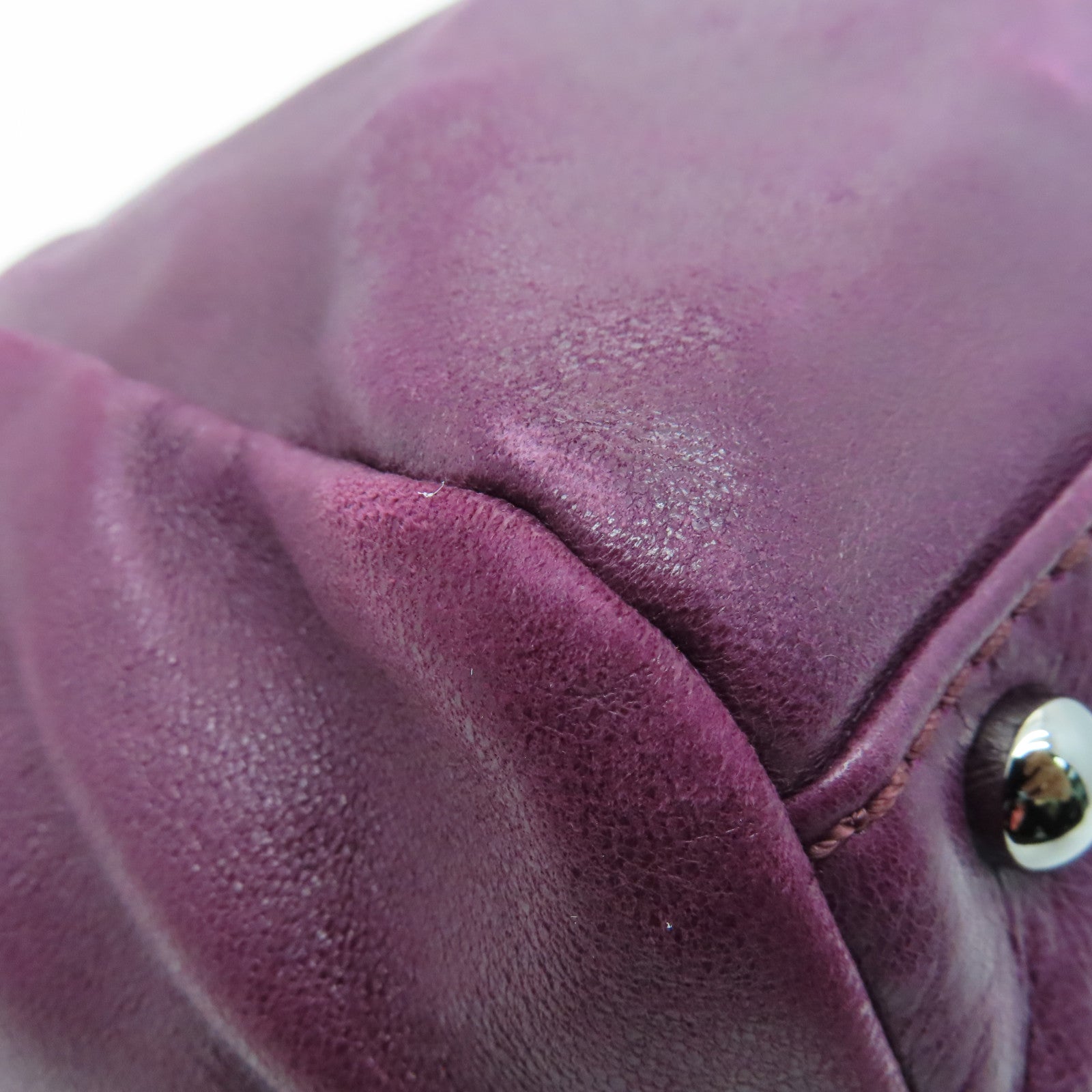 CHANEL sheepskin leather Shoulder Bag silver buckle chain shoulder bag purple