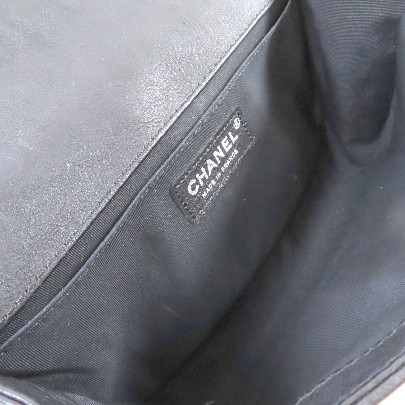 CHANEL 【激減優惠】菱格牛皮皮革Le Boy 25 Chain Shoulder Bag銀扣鏈帶肩背袋黑色
