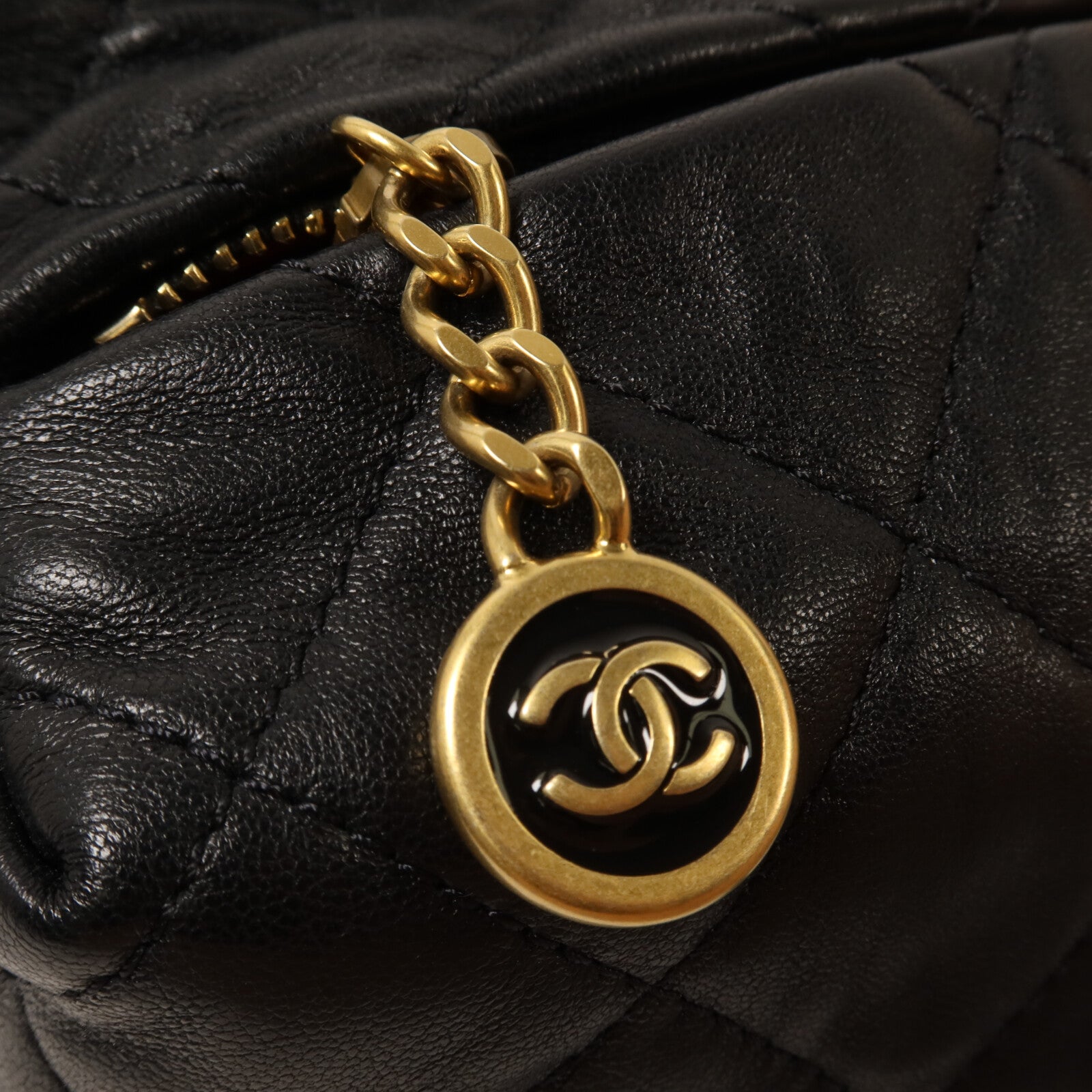 CHANEL 羊皮皮革Hobo Bag鏈帶手挽肩背兩用袋