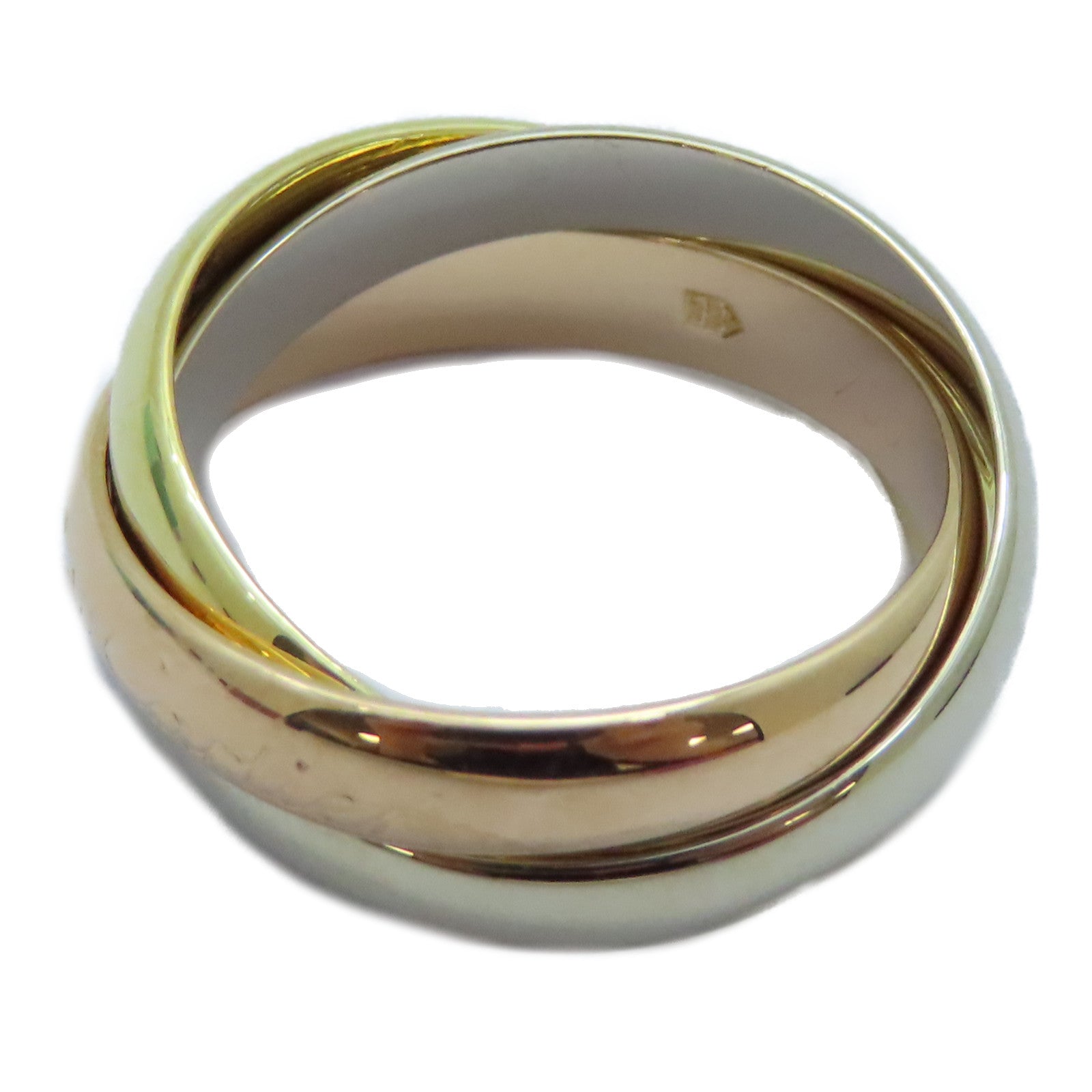 CARTIER 18K黃金/玫瑰金/白金Trinity戒指US#5.25/Cartier#50