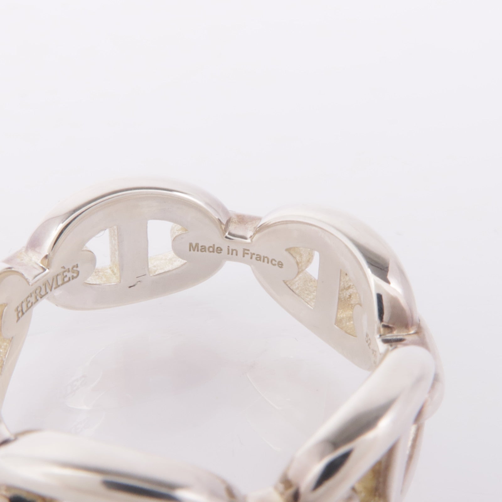HERMES 925純銀Chaine d'ancre Enchainee Ring戒指Hermes#52/US#6