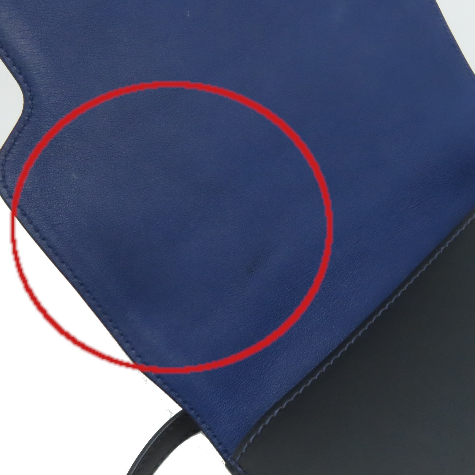 HERMES 麂皮皮革/Swift皮革Roulis 23 Shoulder Bag銀扣肩背袋Bleu Marine海軍藍