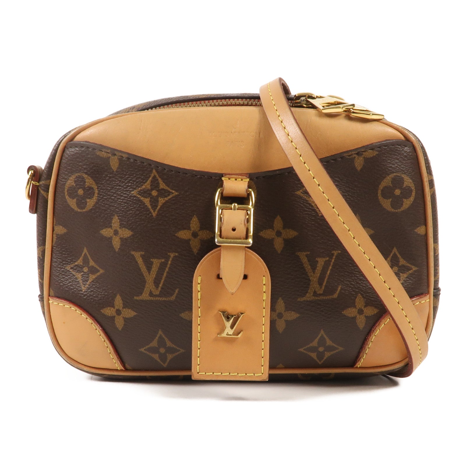 LOUIS VUITTON Monogram Deauville Mini金扣肩背袋