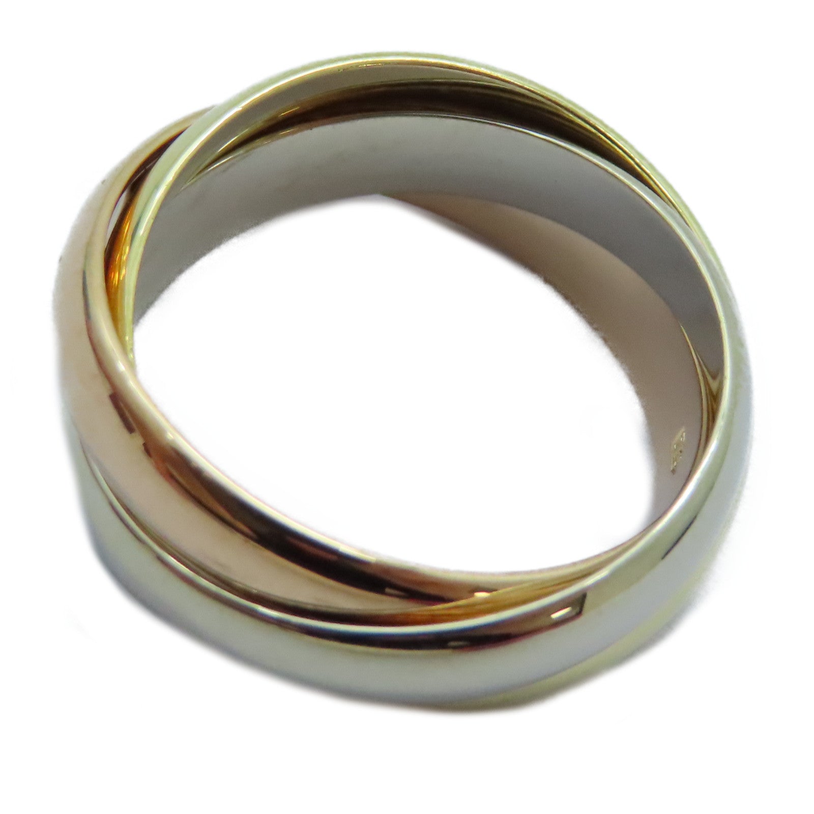 CARTIER 18K黃金/玫瑰金/白金Trinity戒指US#5.25/Cartier#50