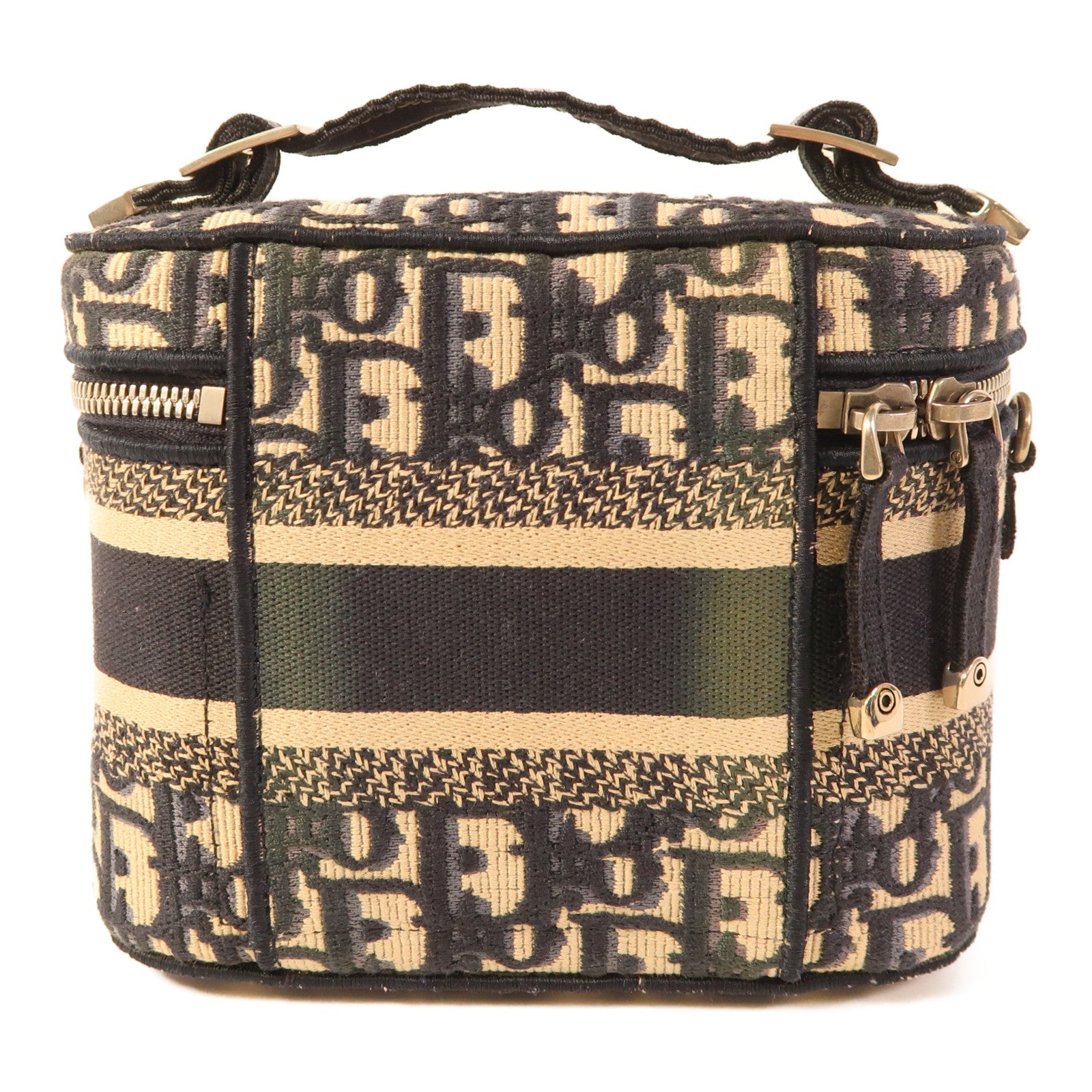 Dior 帆布Dior Travel Vanity Case銀扣手挽肩背兩用袋